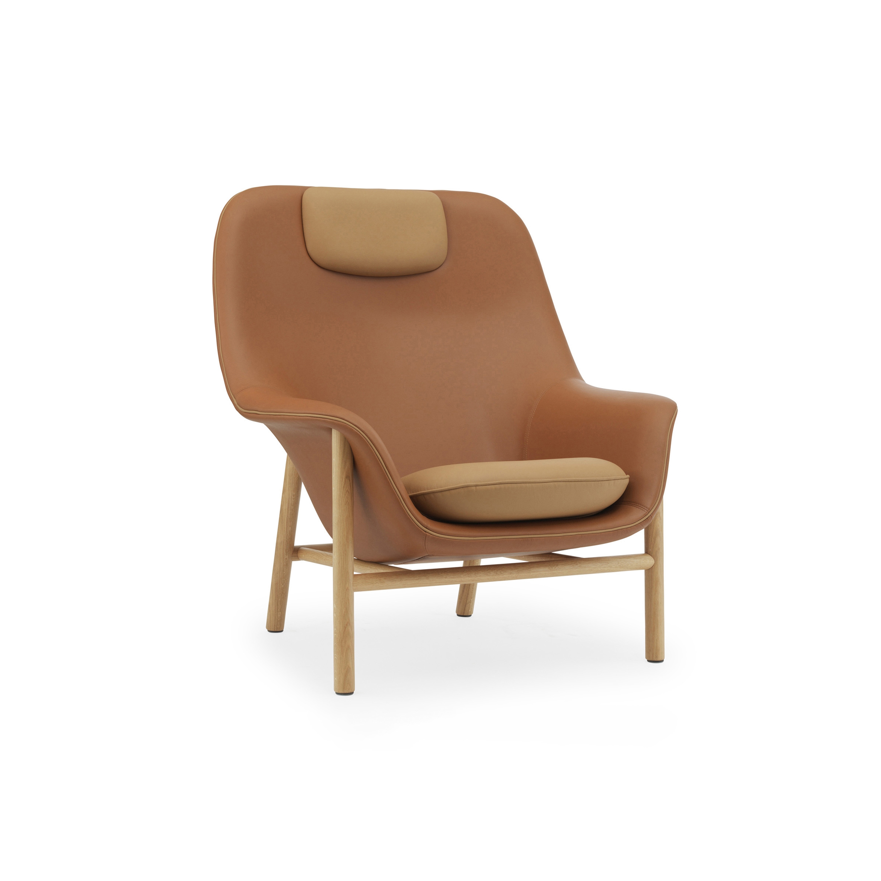 Produkt Drape Lounge Chair High With Headrest Oak Ultra Leather des Herstellers Normann Copenhagen anzeigen
