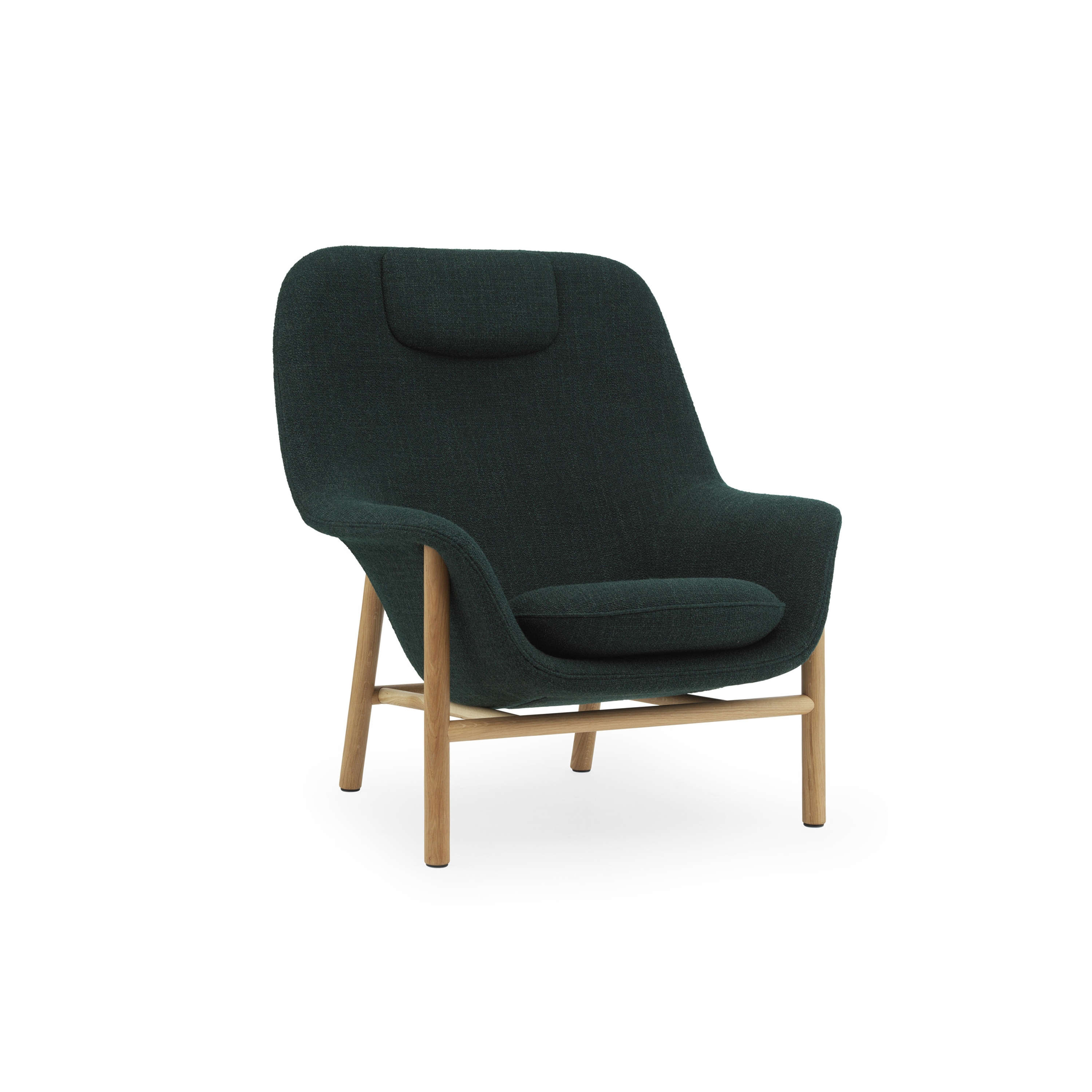 Drape Lounge Chair High With Headrest Oak