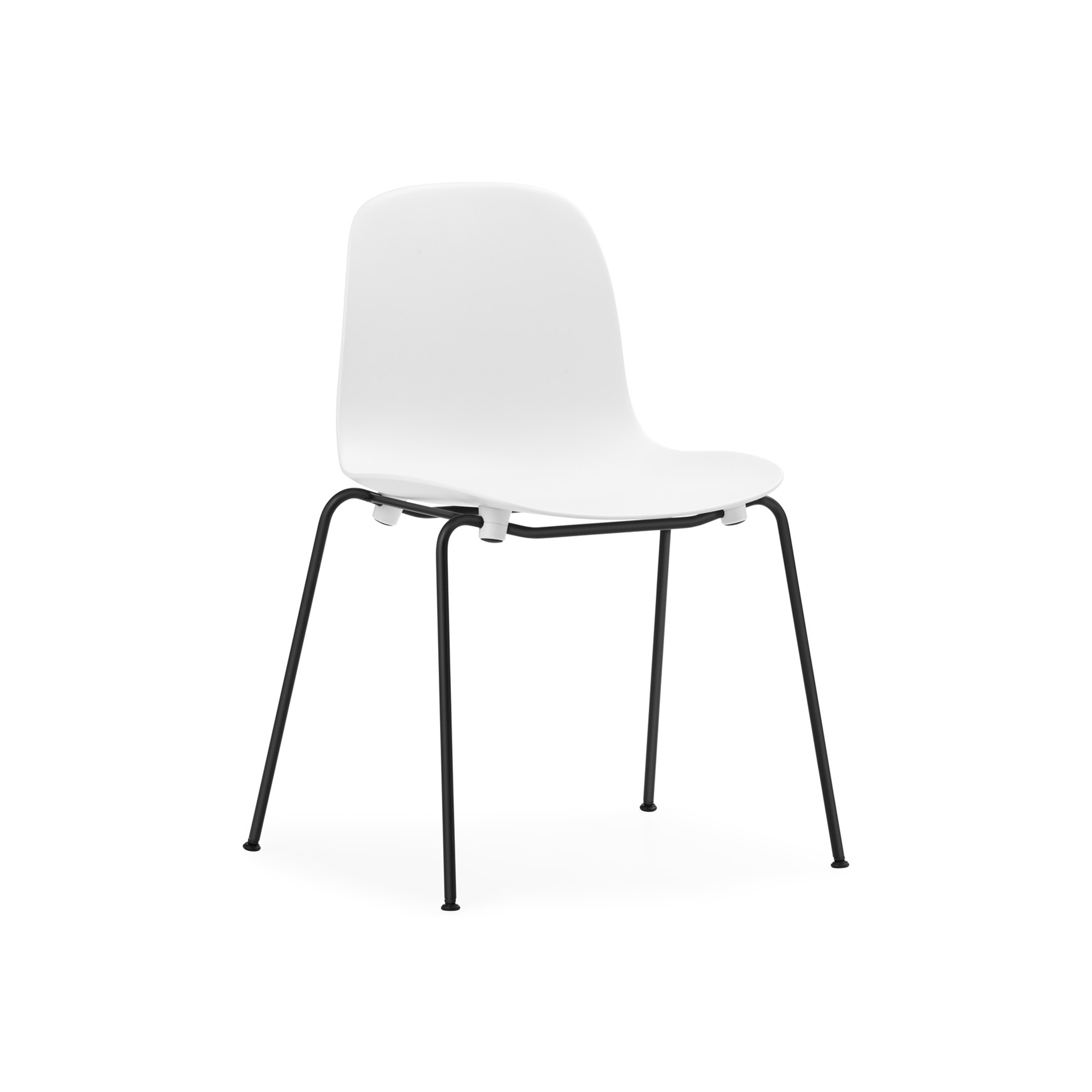 Form Chair Stacking Black Steel White