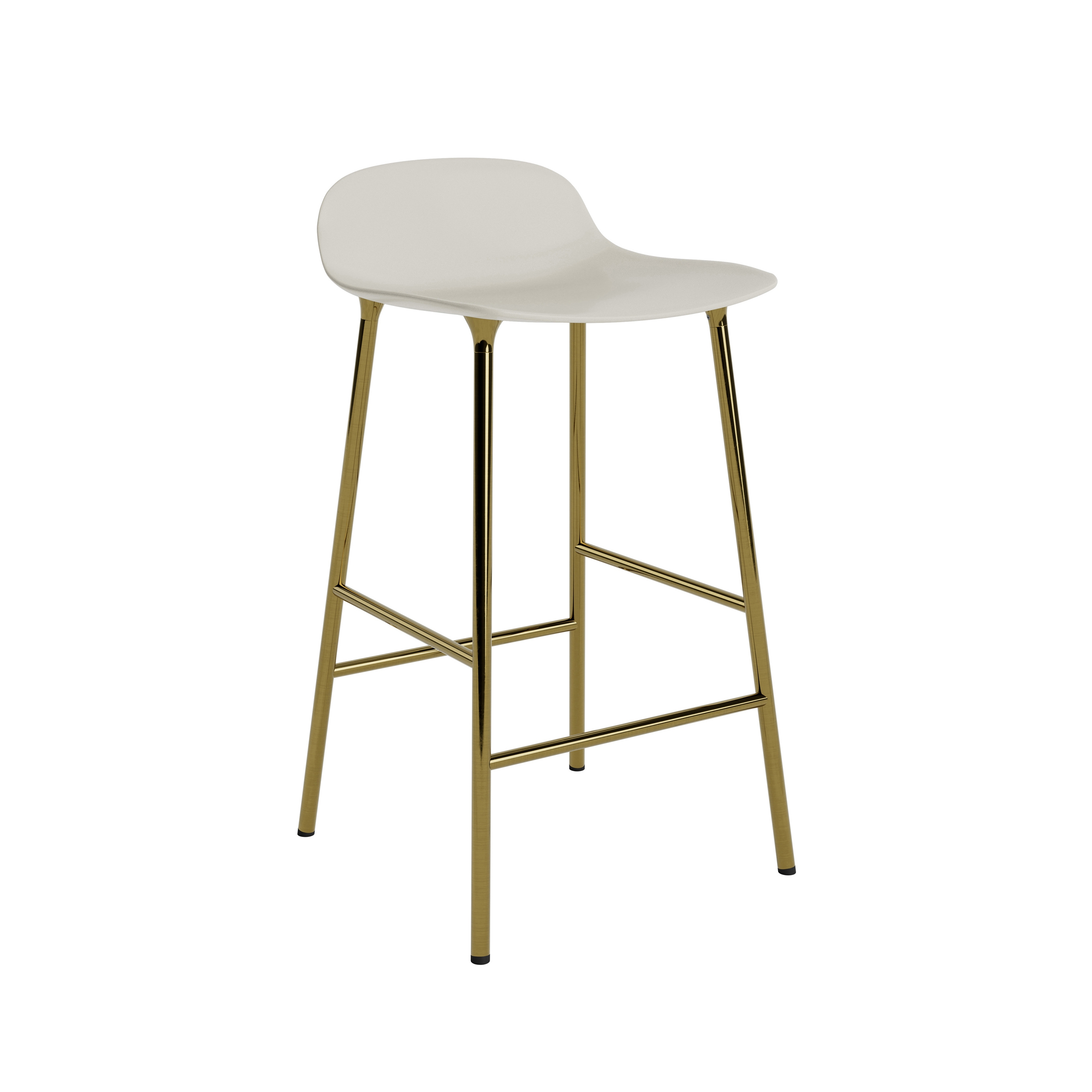 Form Barstool 65 cm Brass Light Grey