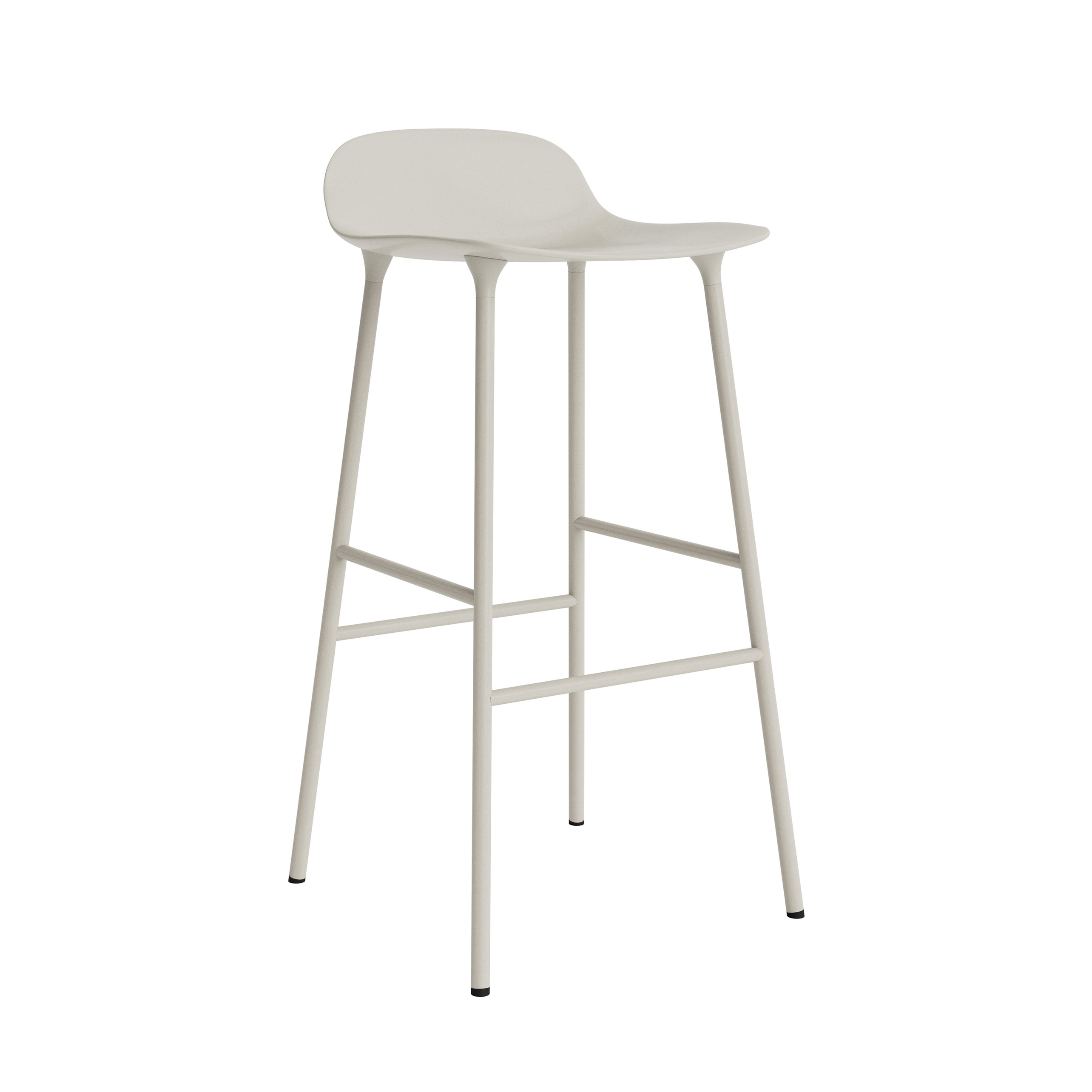 Form Barstool 75 Steel Light Grey
