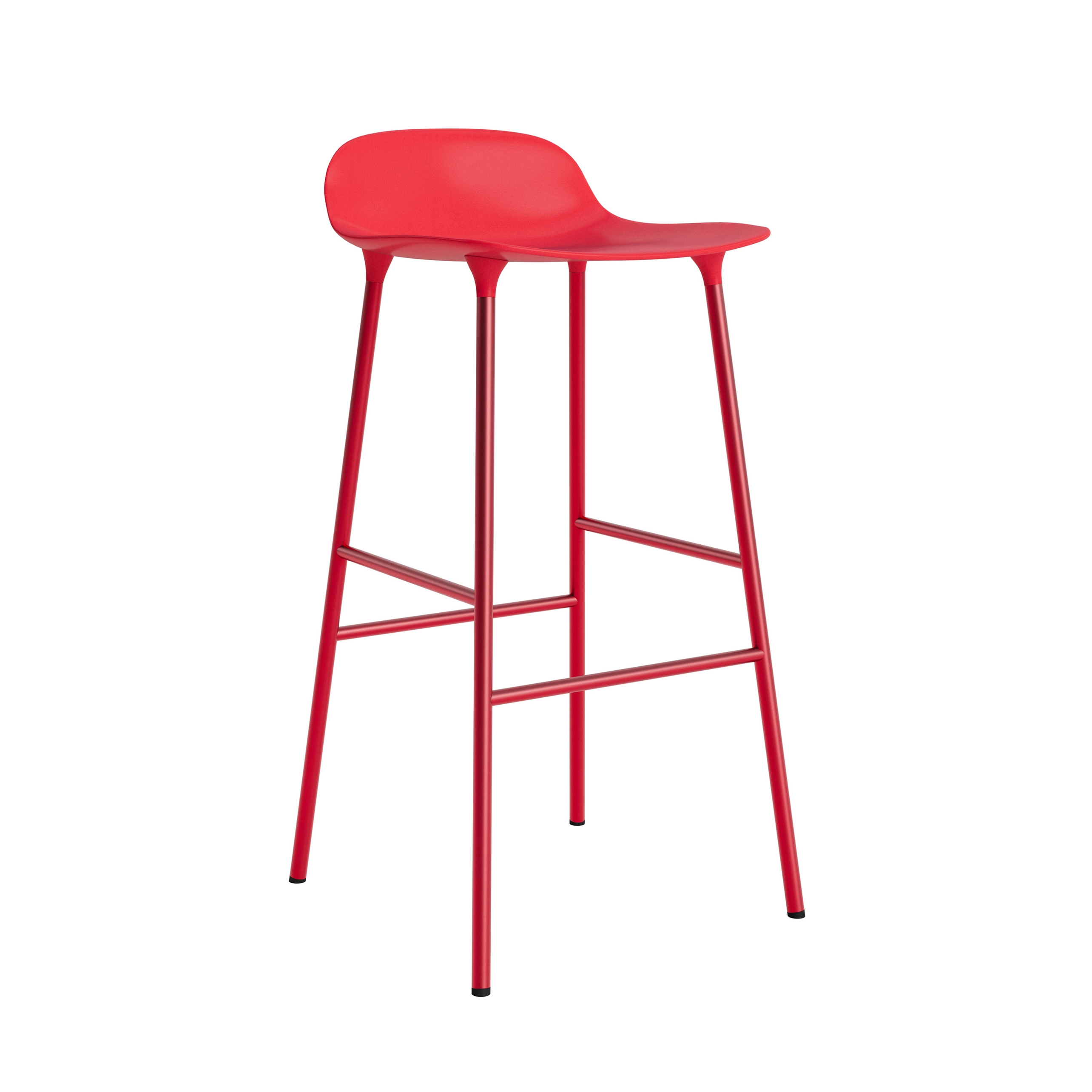 Form Barstool 75 Steel Bright Red