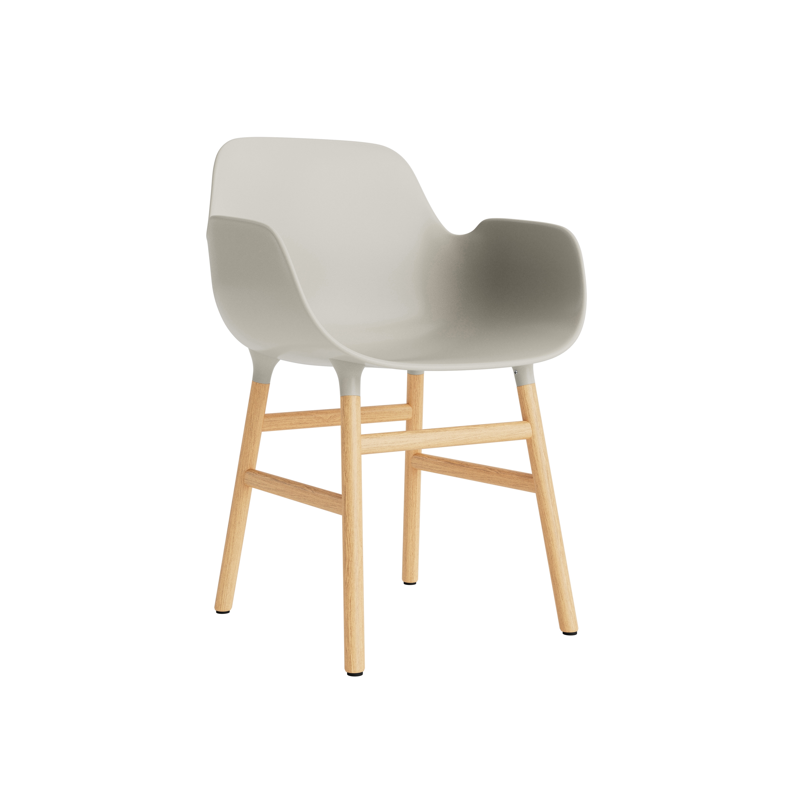 Form Armchair Wood Oak Light Grey