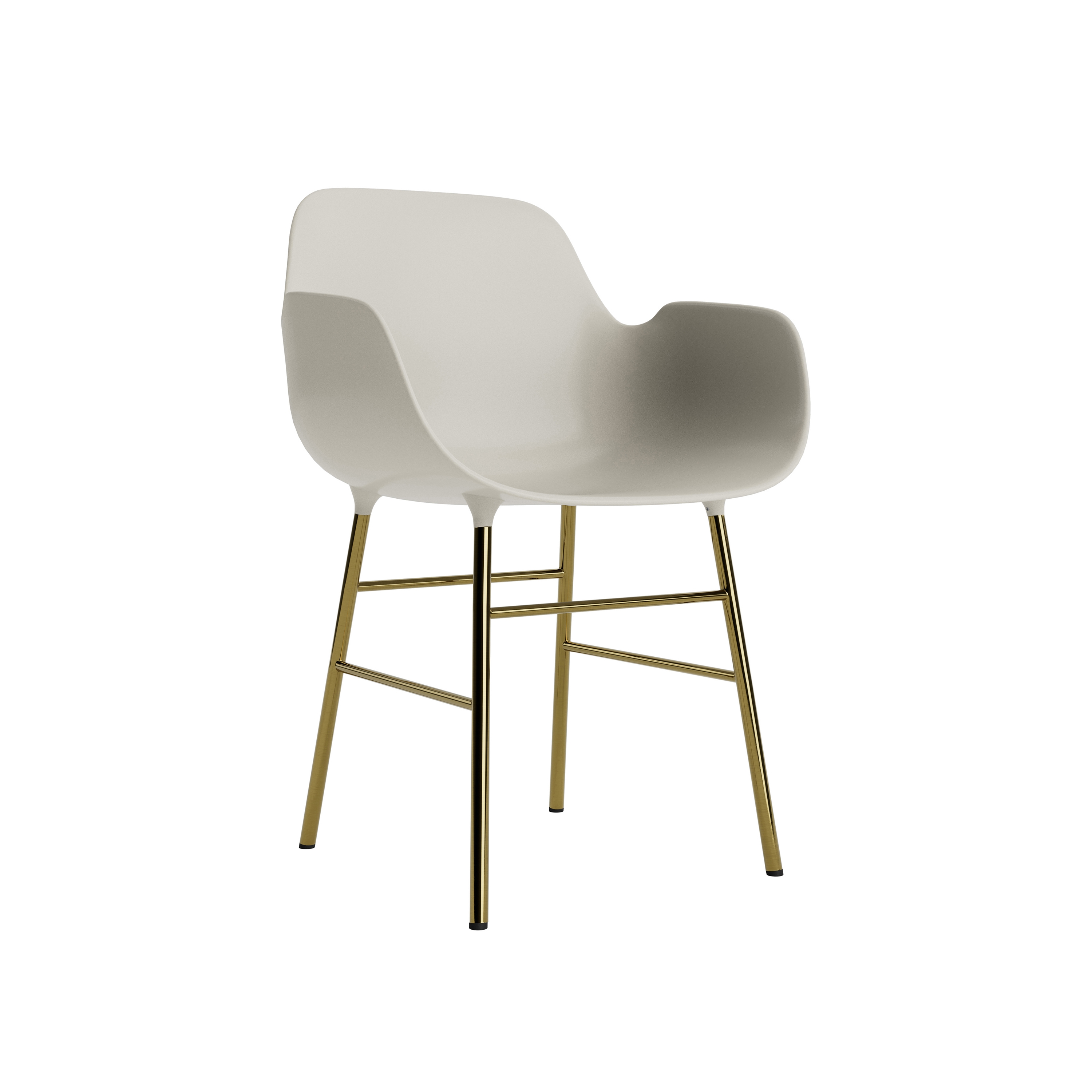 Form Armchair Brass Light Grey