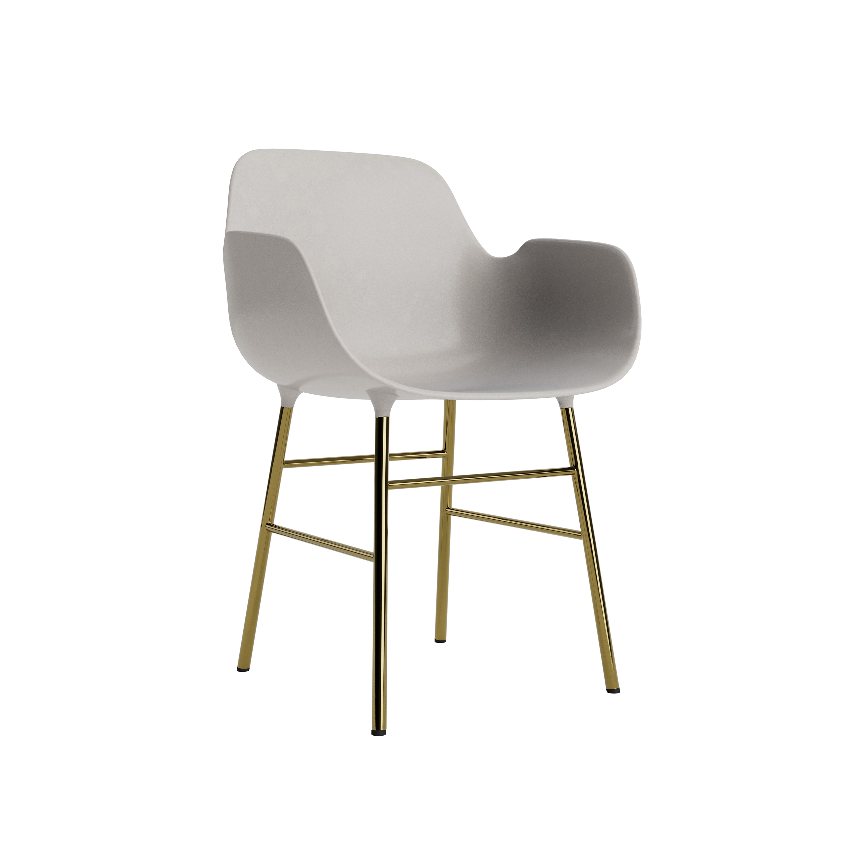 Form Armchair Brass Warm Grey