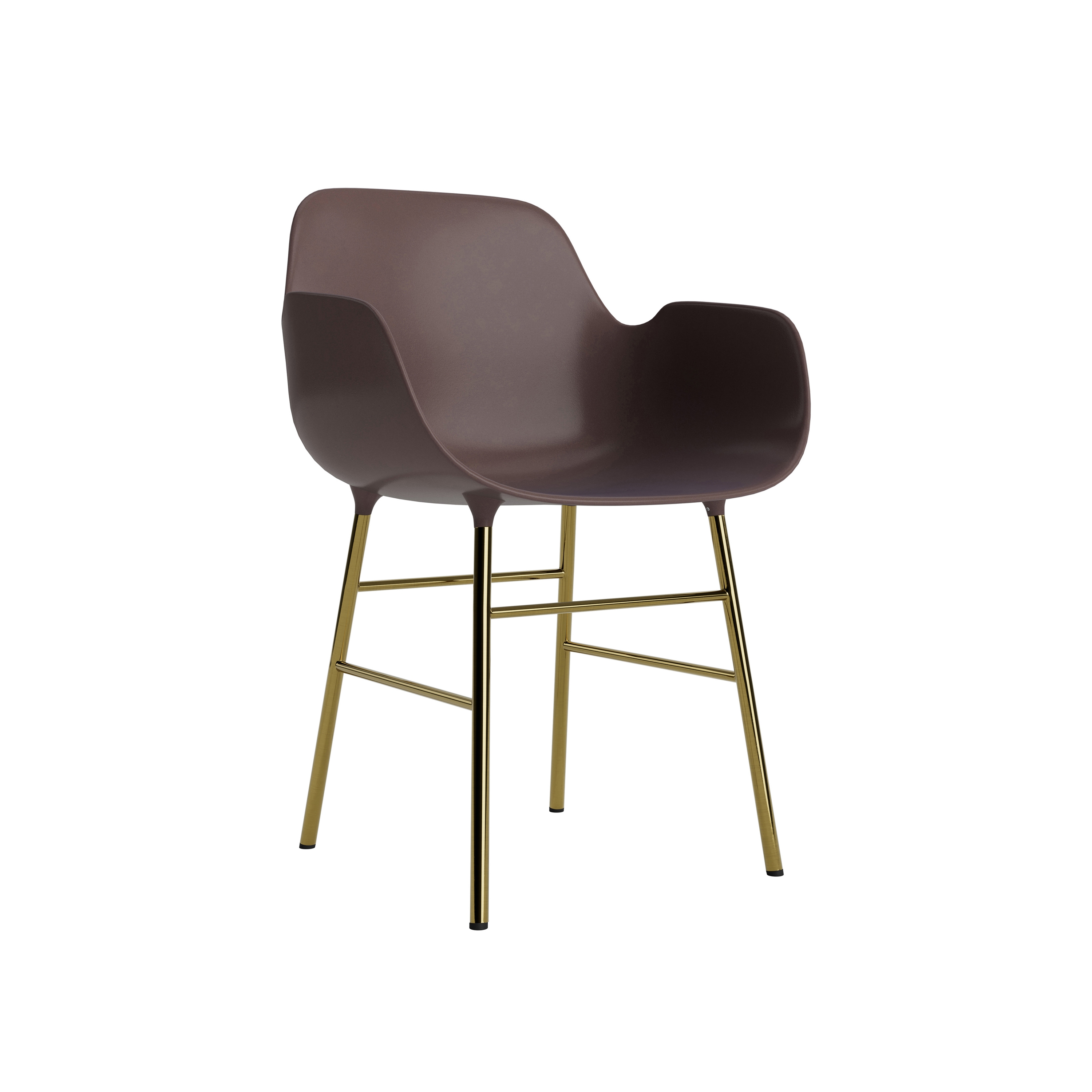Form Armchair Brass Brown