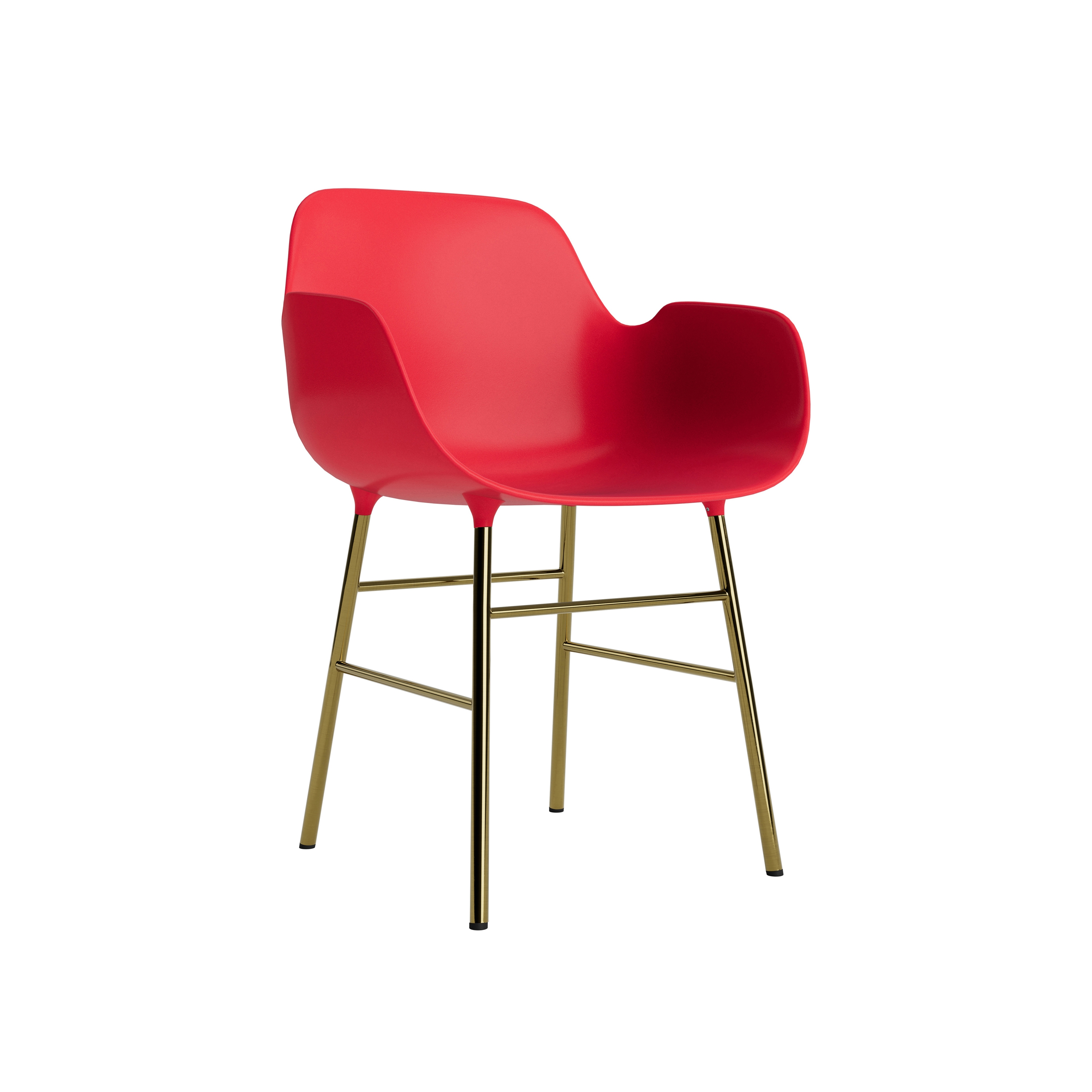 Form Armchair Brass Bright Red
