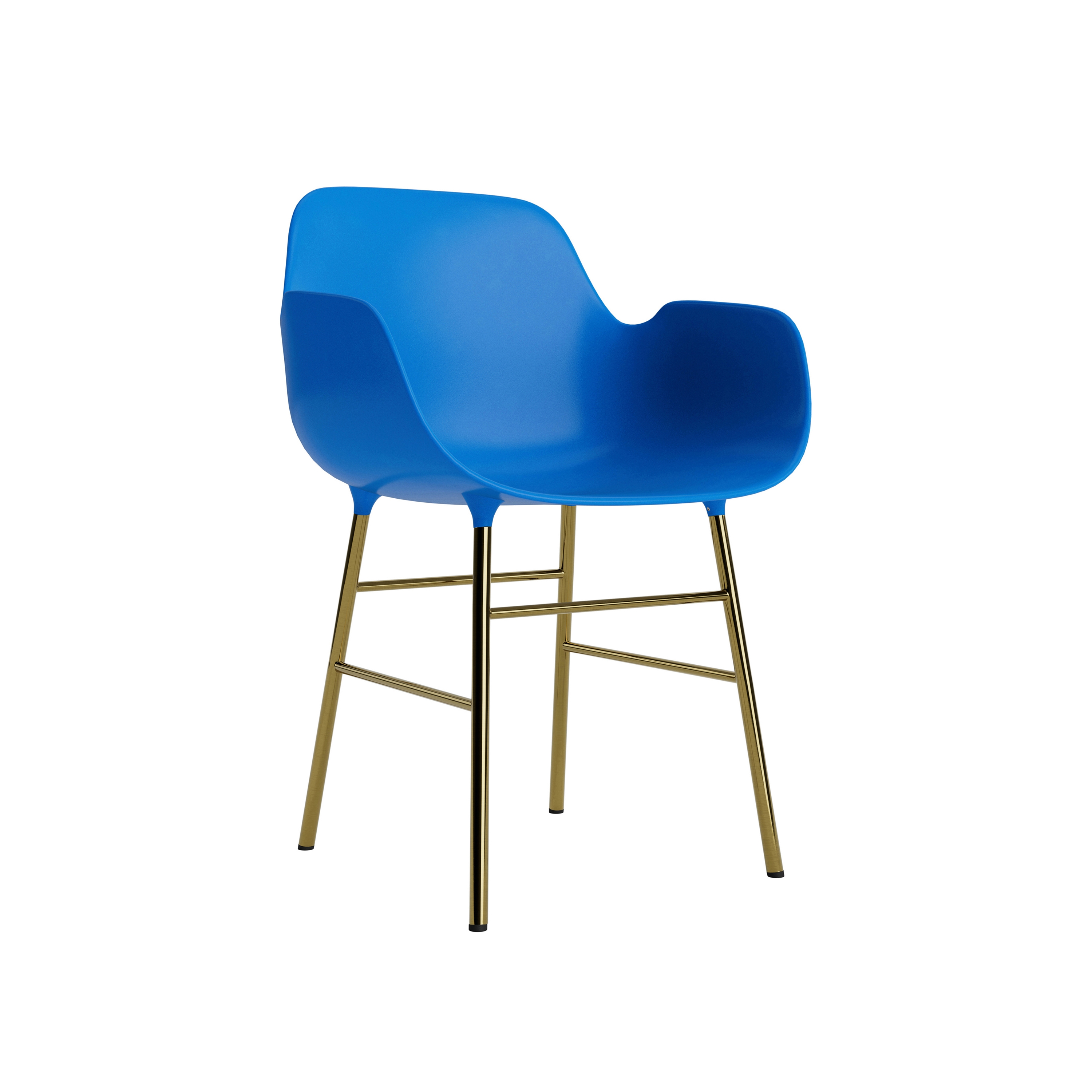 Form Armchair Brass Bright Blue