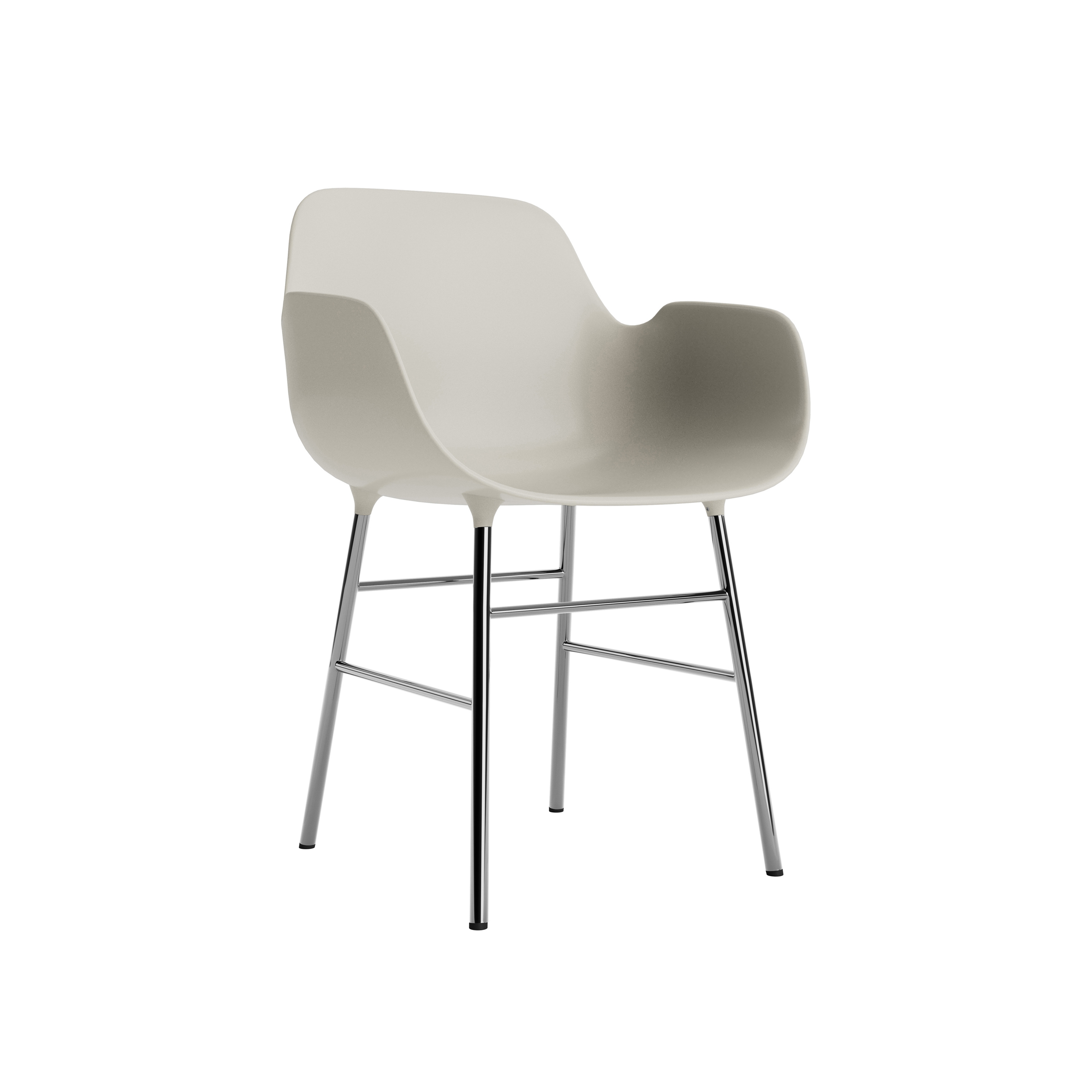 Form Armchair Chrome Light Grey