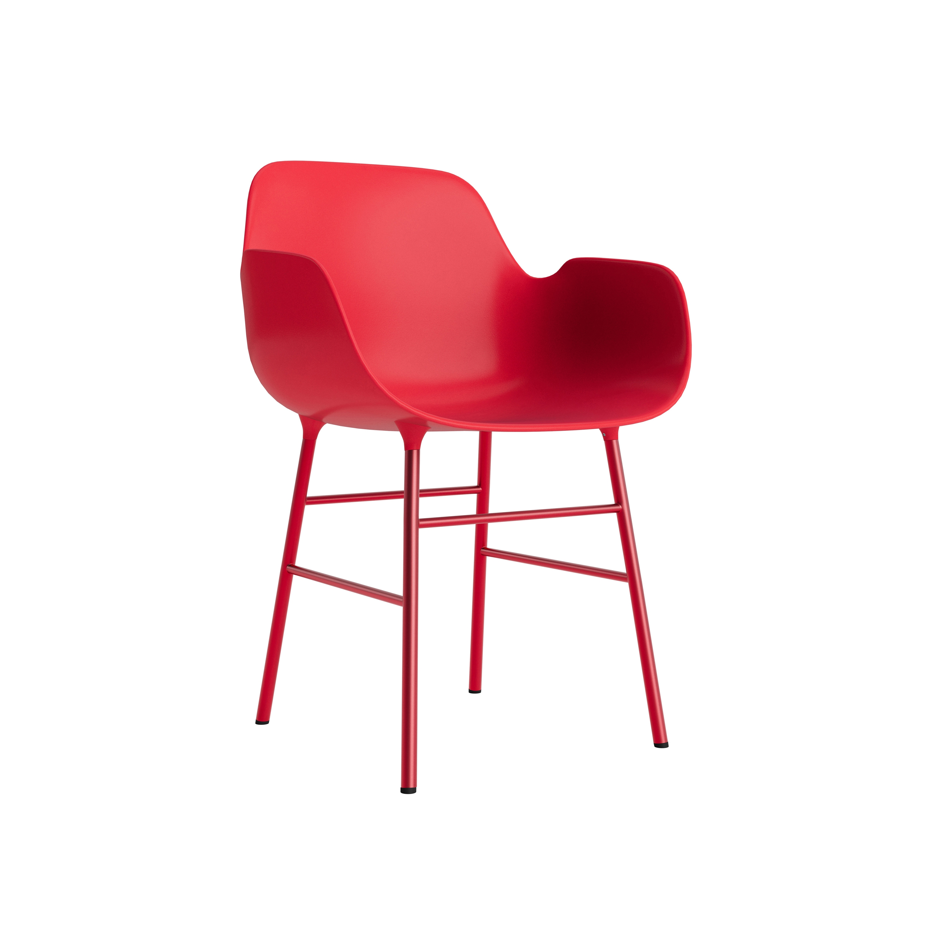 Form Armchair Steel Bright Red