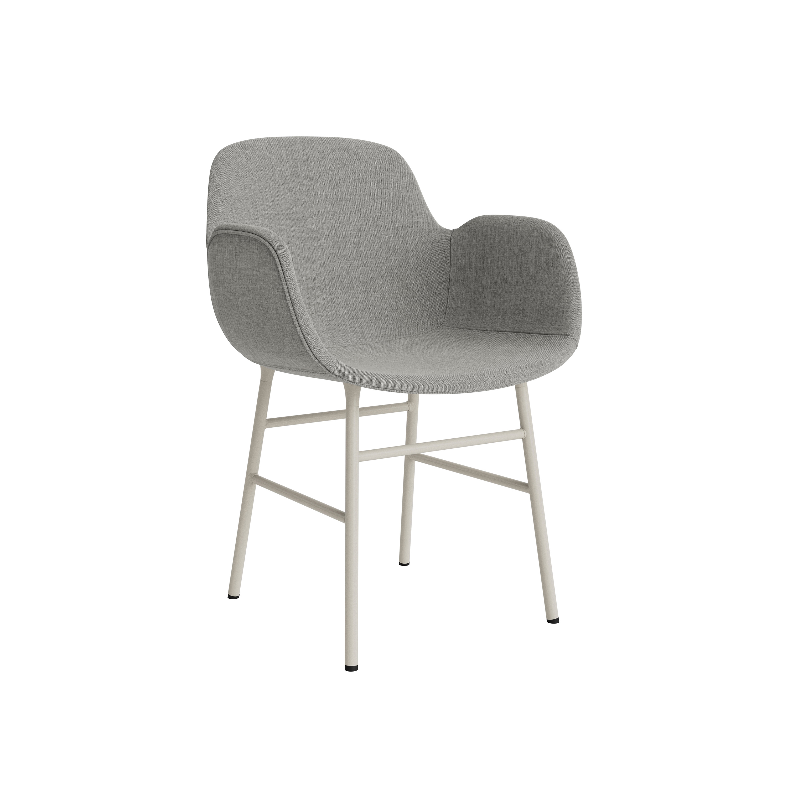 Form Armchair Full Upholstery Steel Light Grey Remix 133