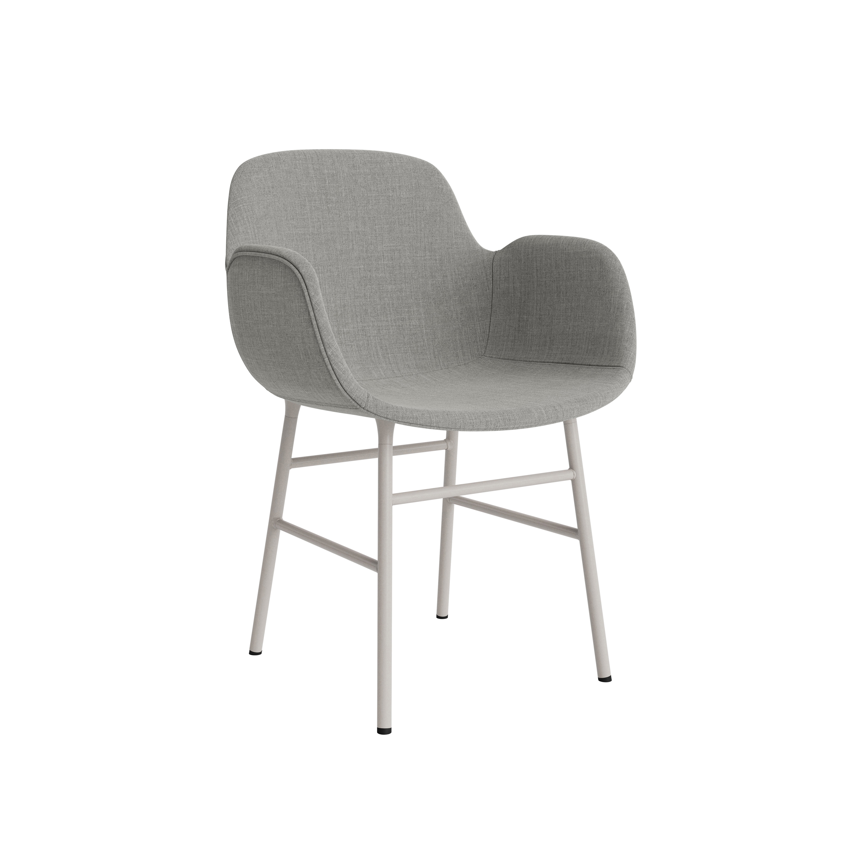 Form Armchair Full Upholstery Steel Warm Grey Remix 133