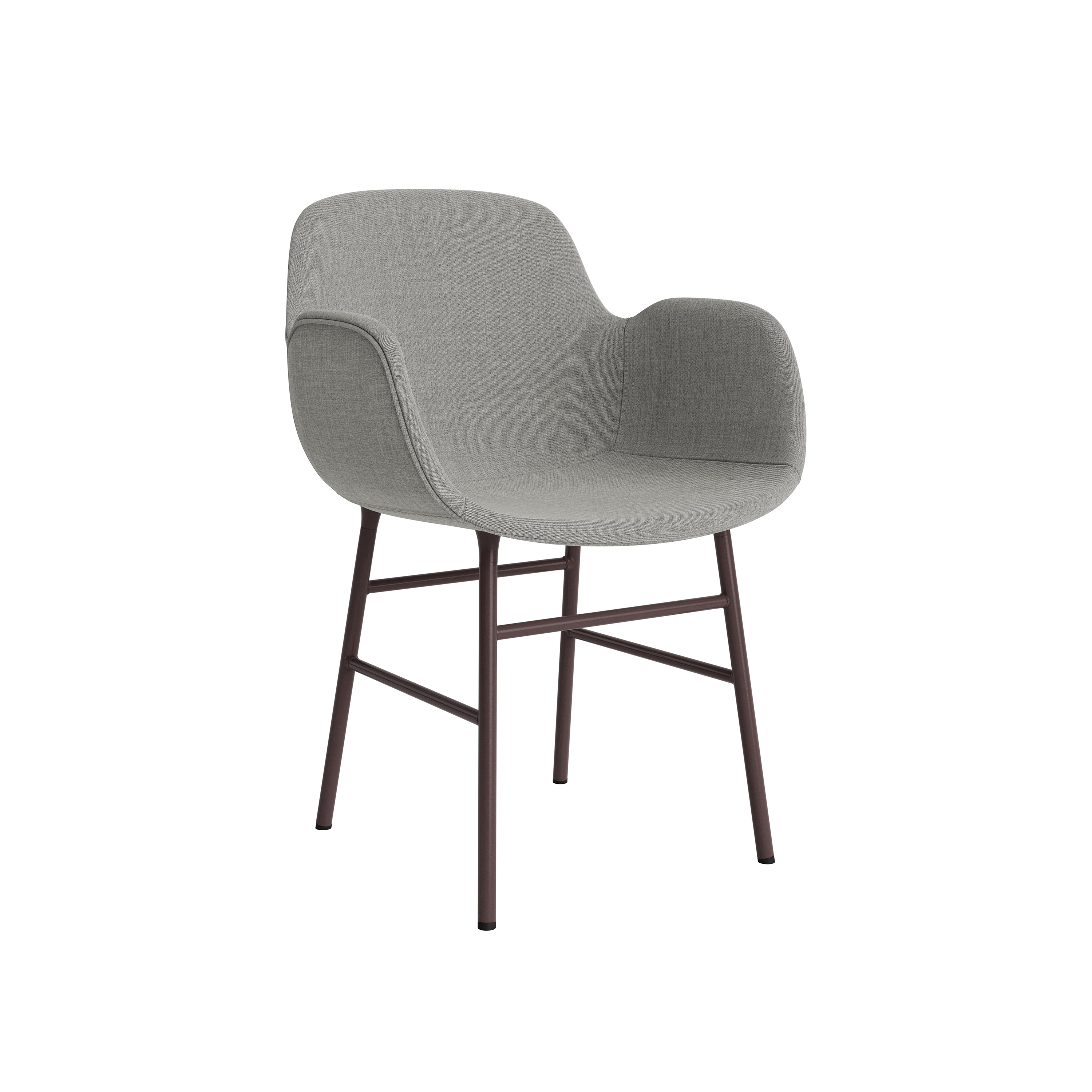 Form Armchair Full Upholstery Steel Brown Remix 133