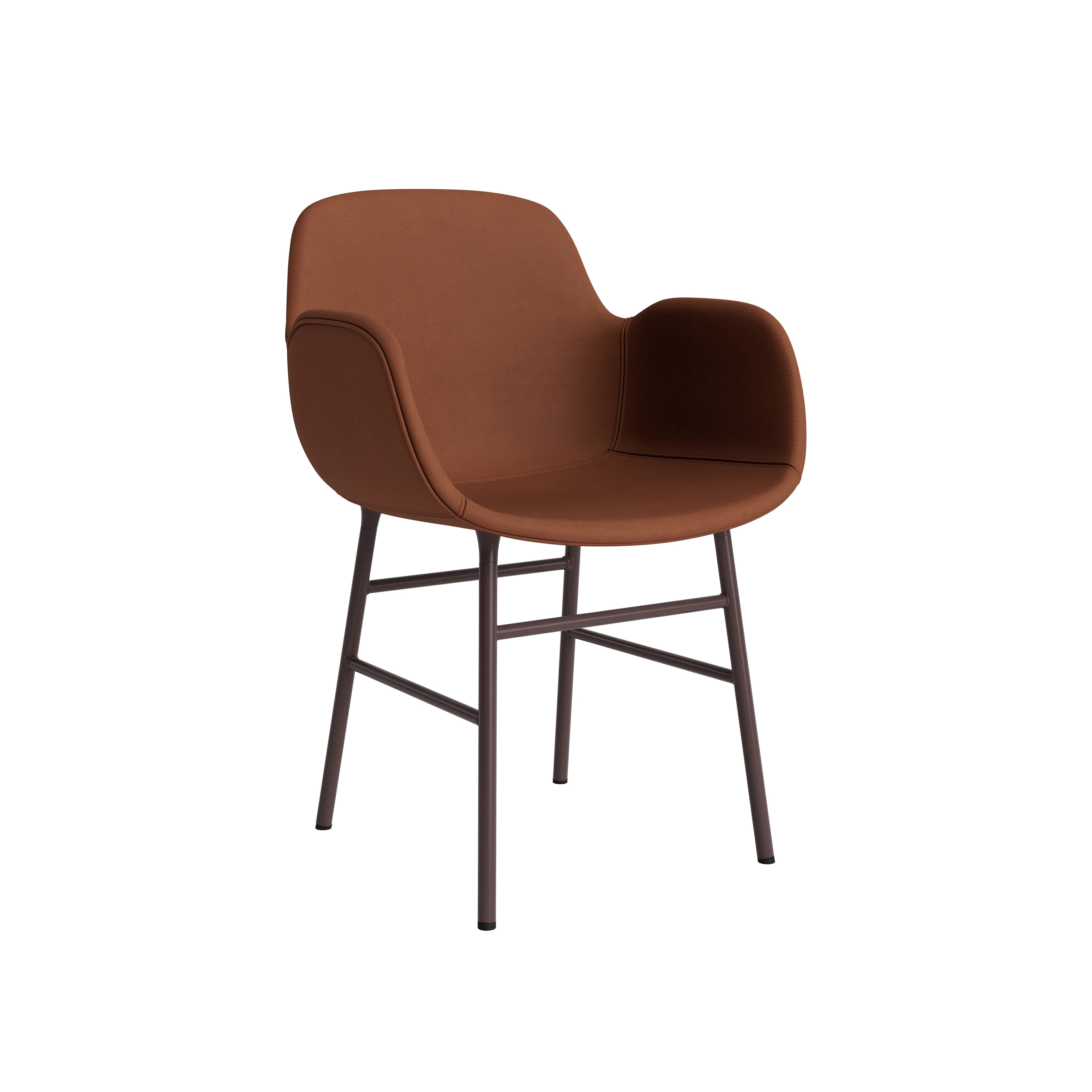 Form Armchair Full Upholstery Steel Brown Ultra 41574