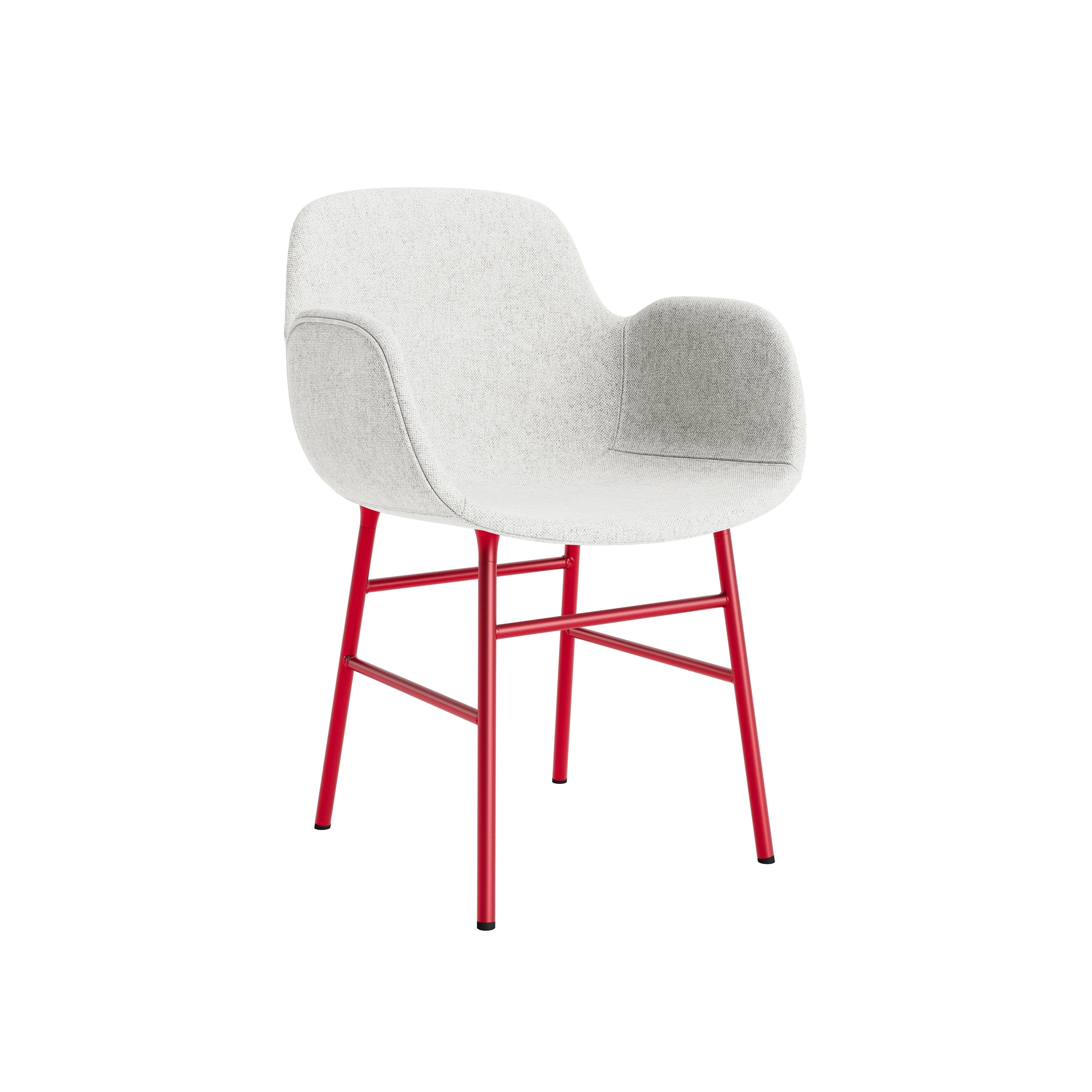 Form Armchair Full Upholstery Steel Bright Red Hallingdal 110
