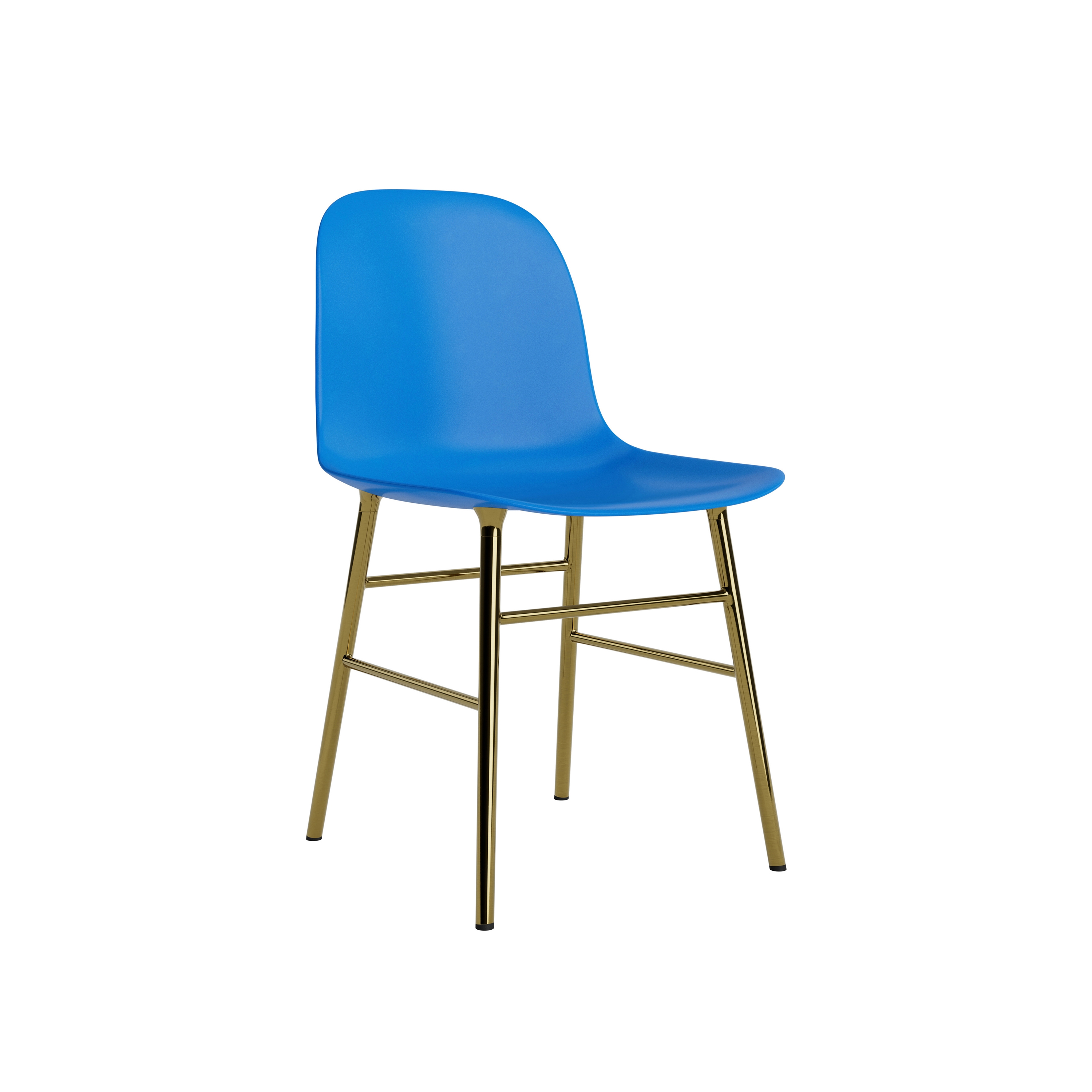 Form Chair Brass Bright Blue