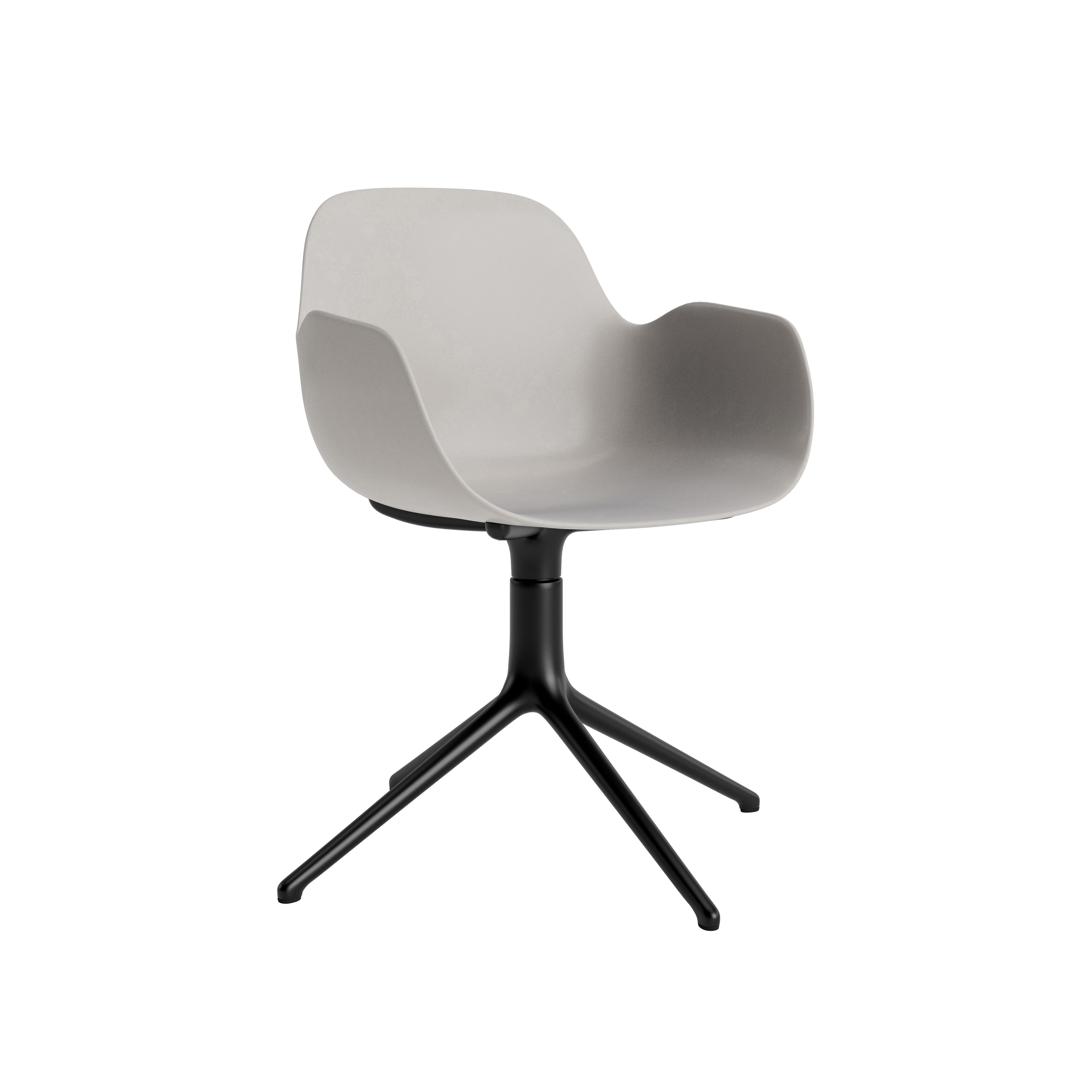 Form Armchair Swivel 4L Black Alu Warm Grey