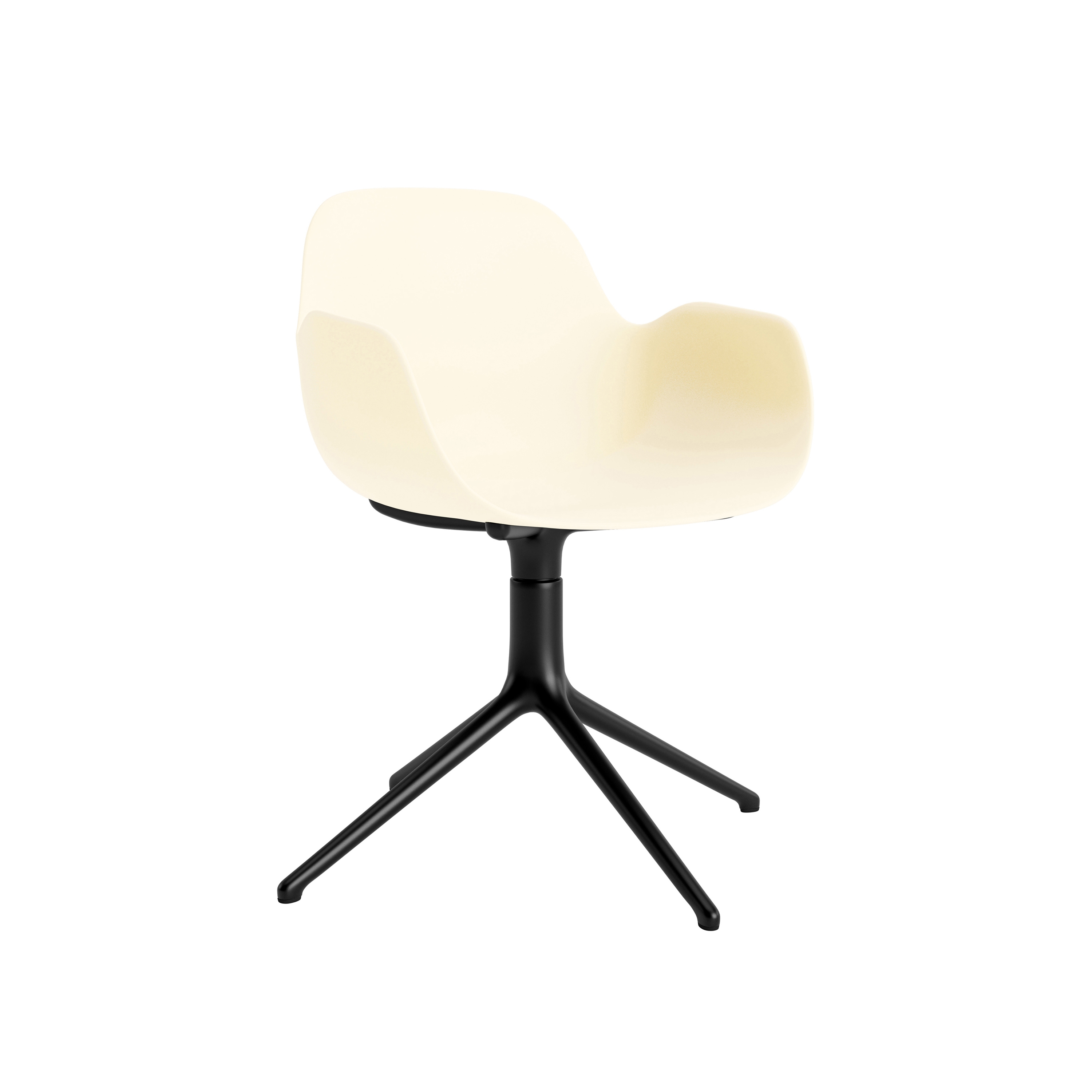 Form Armchair Swivel 4L Black Alu Cream