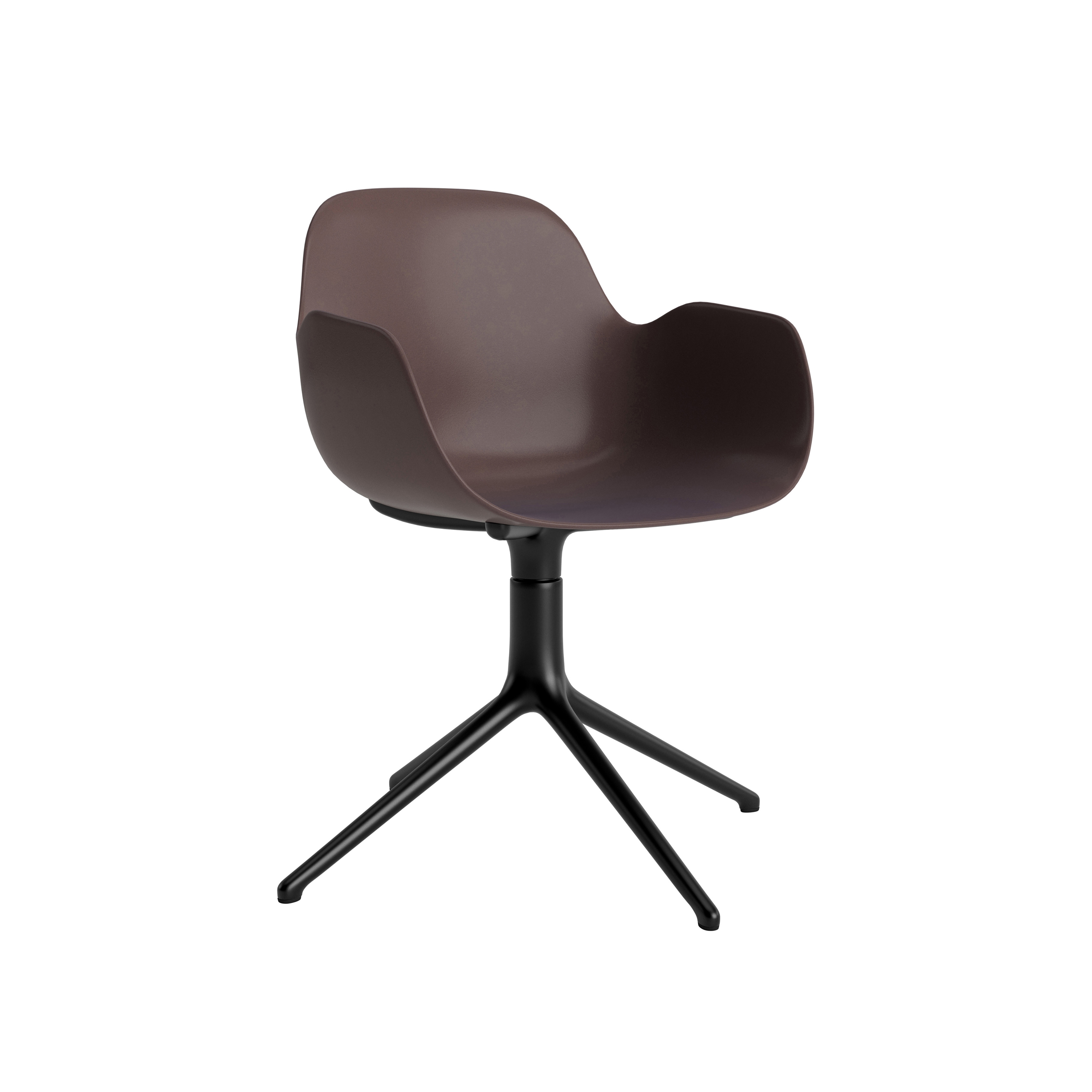 Form Armchair Swivel 4L Black Alu Brown
