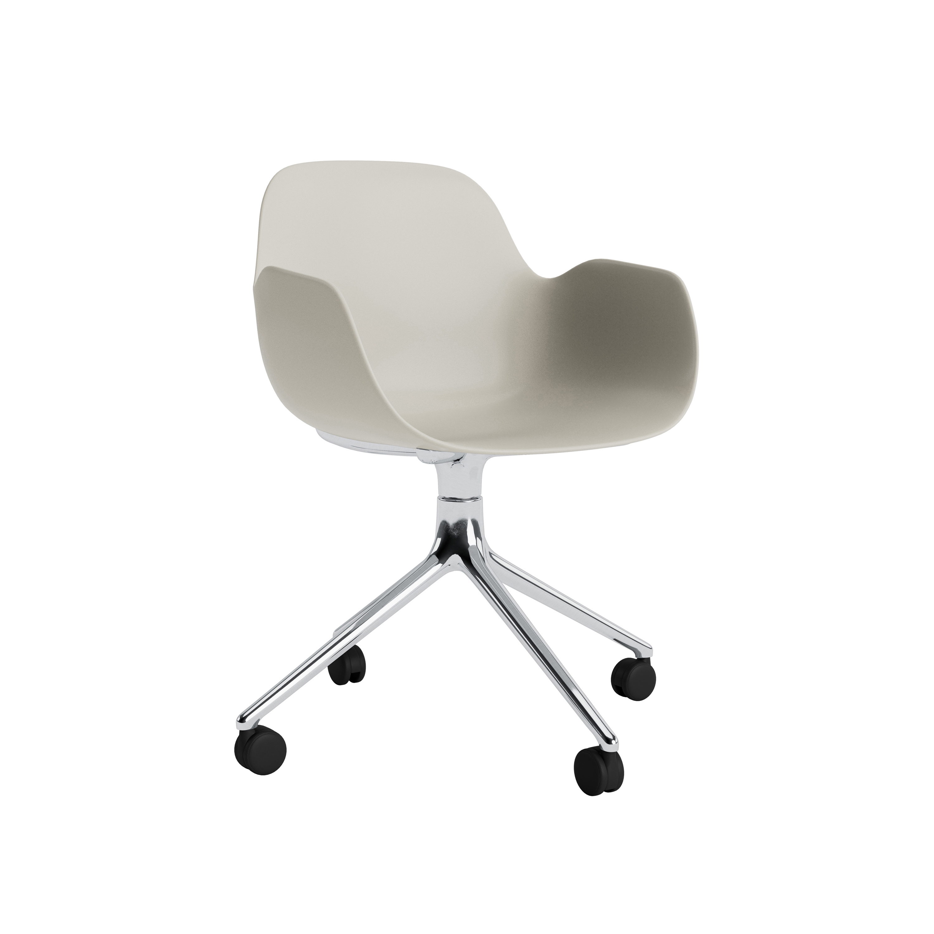 Form Armchair Swivel 4W Alu Light Grey