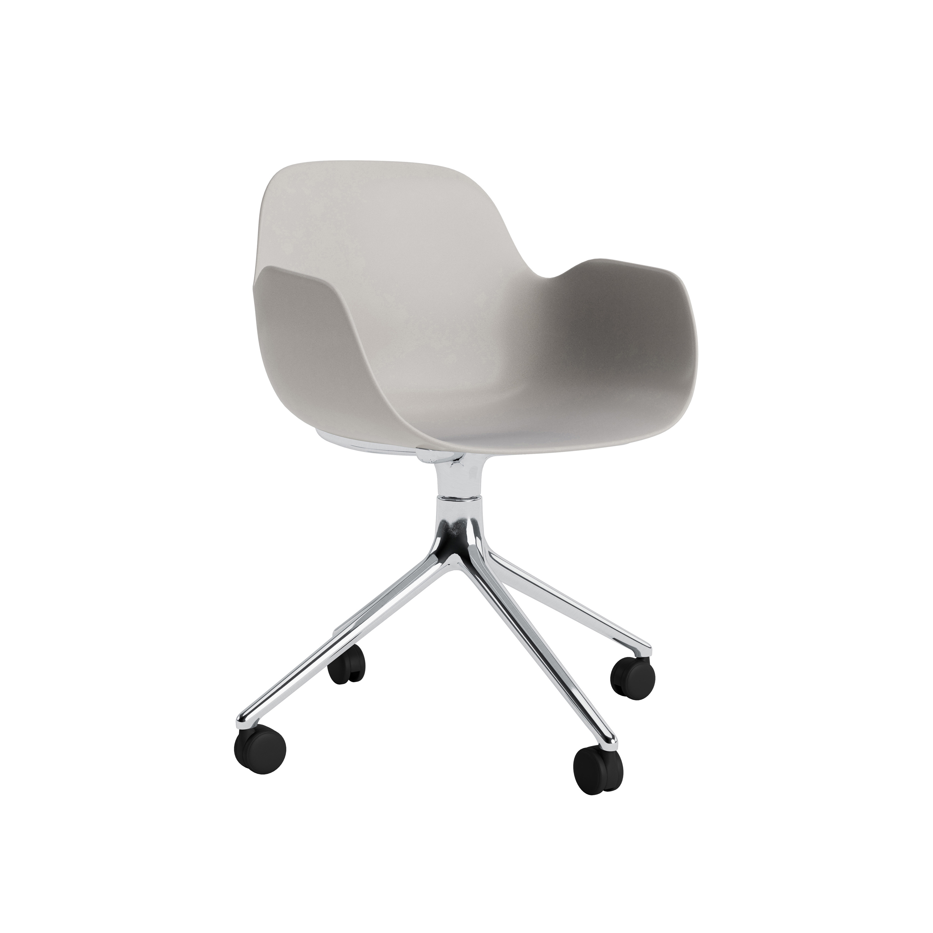 Form Armchair Swivel 4W Alu Warm Grey