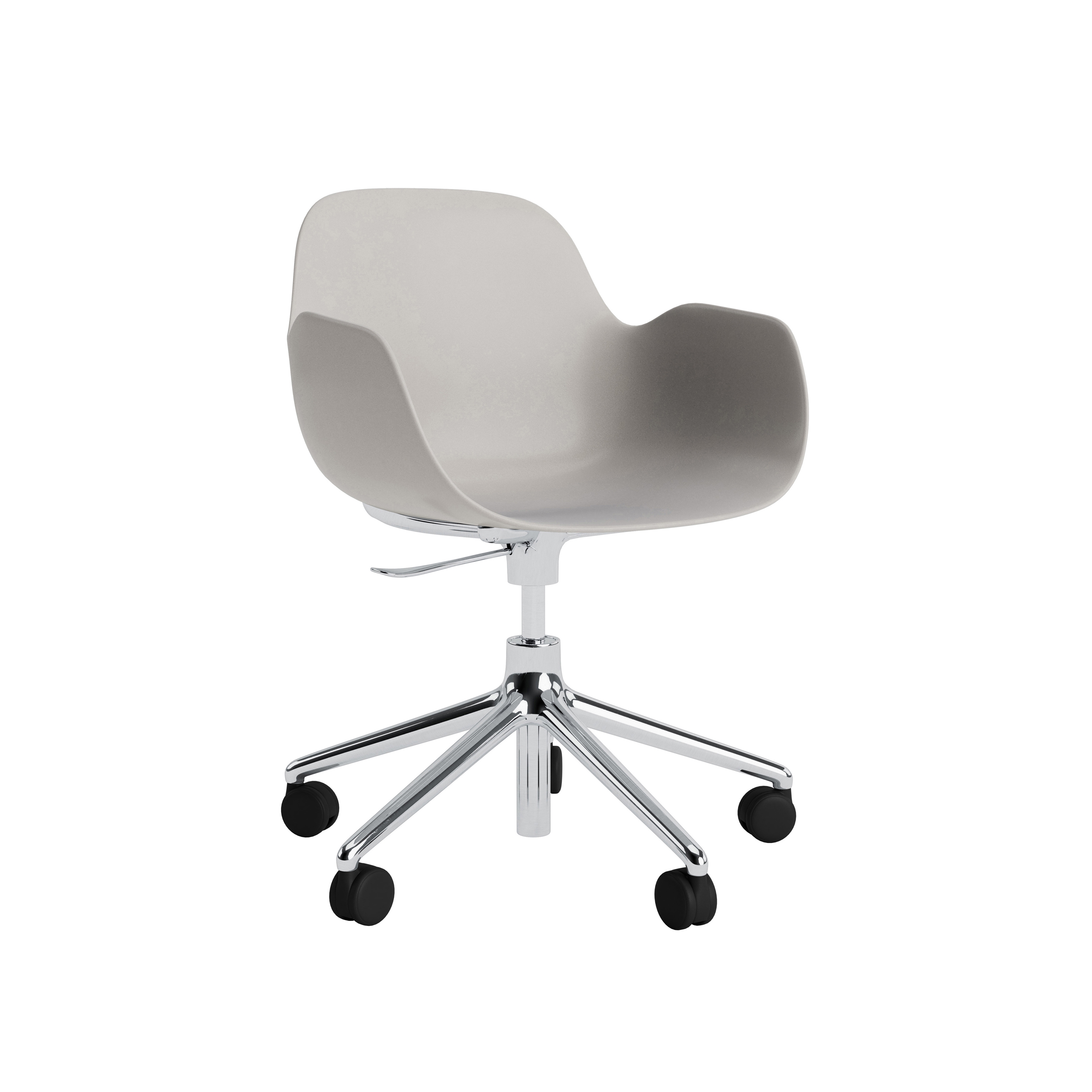 Form Armchair Swivel 5W Gas Lift Alu Warm Grey