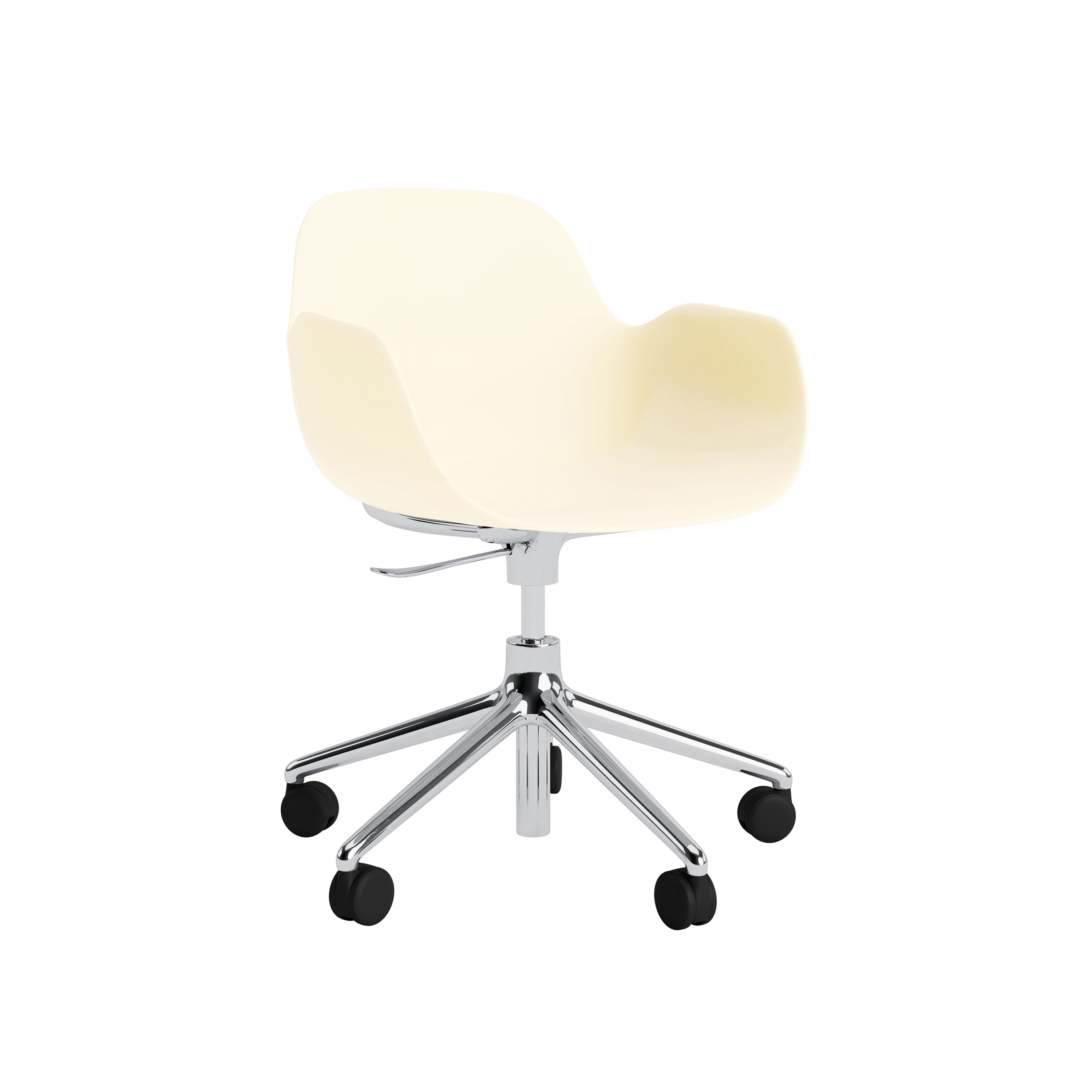 Form Armchair Swivel 5W Gas Lift Alu Cream