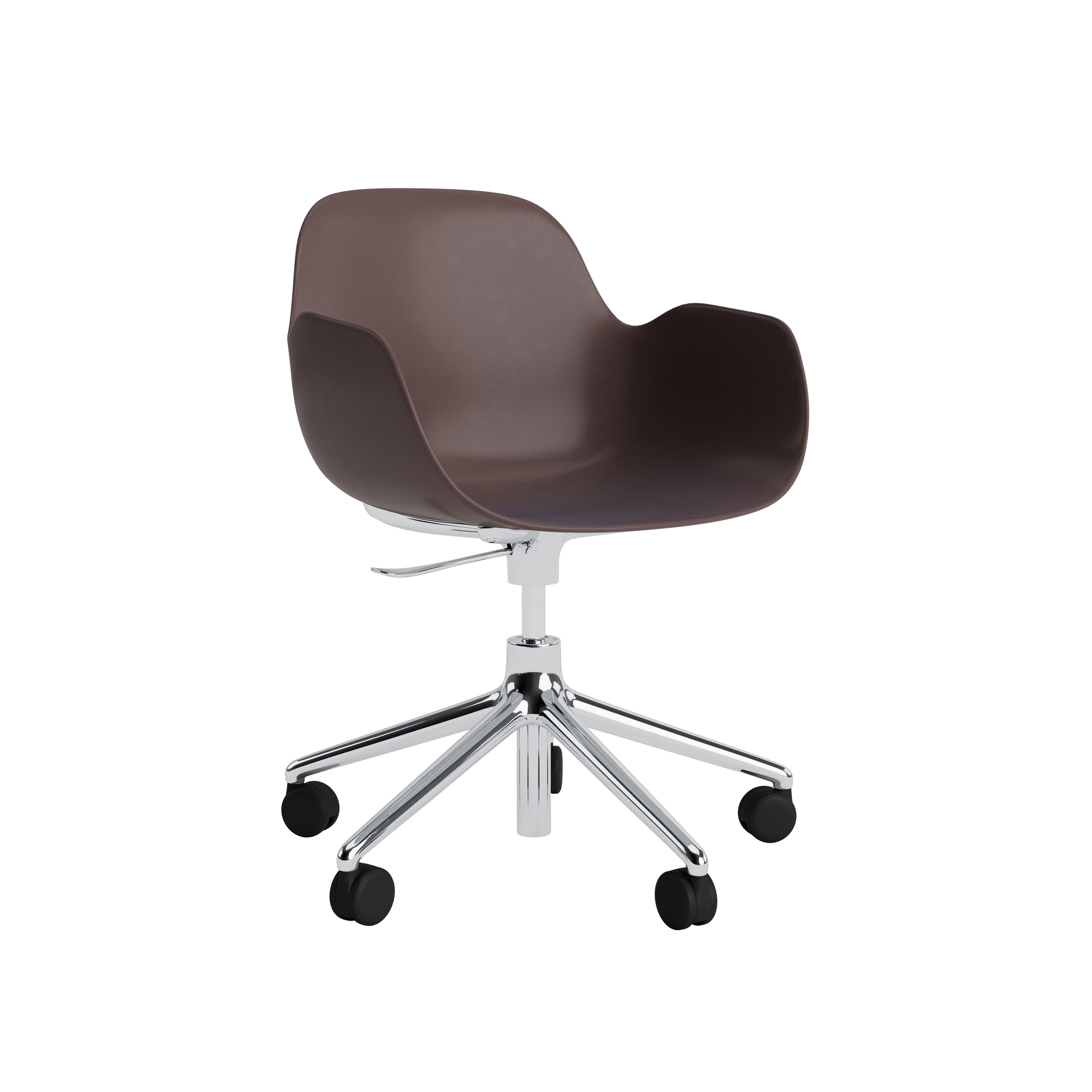Form Armchair Swivel 5W Gas Lift Alu Brown