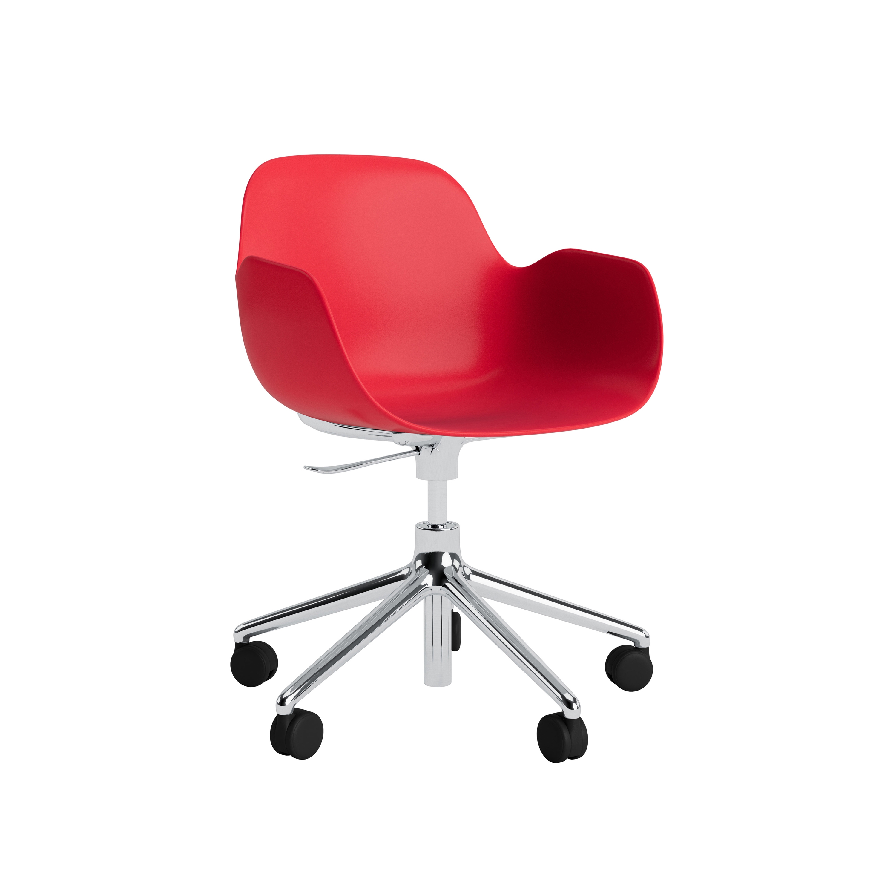 Form Armchair Swivel 5W Gas Lift Alu Bright Red