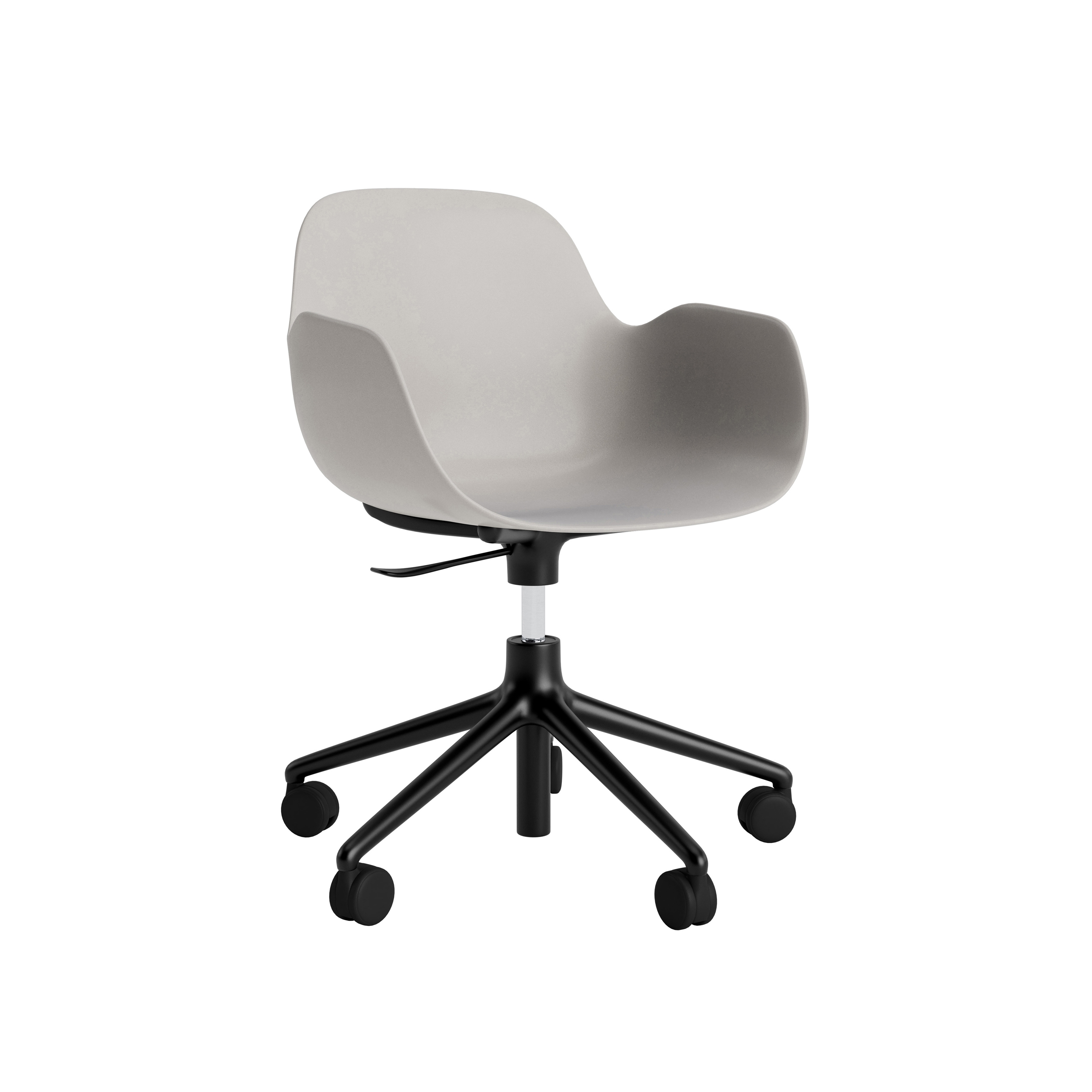 Form Armchair Swivel 5W Gas Lift Black Alu Warm Grey