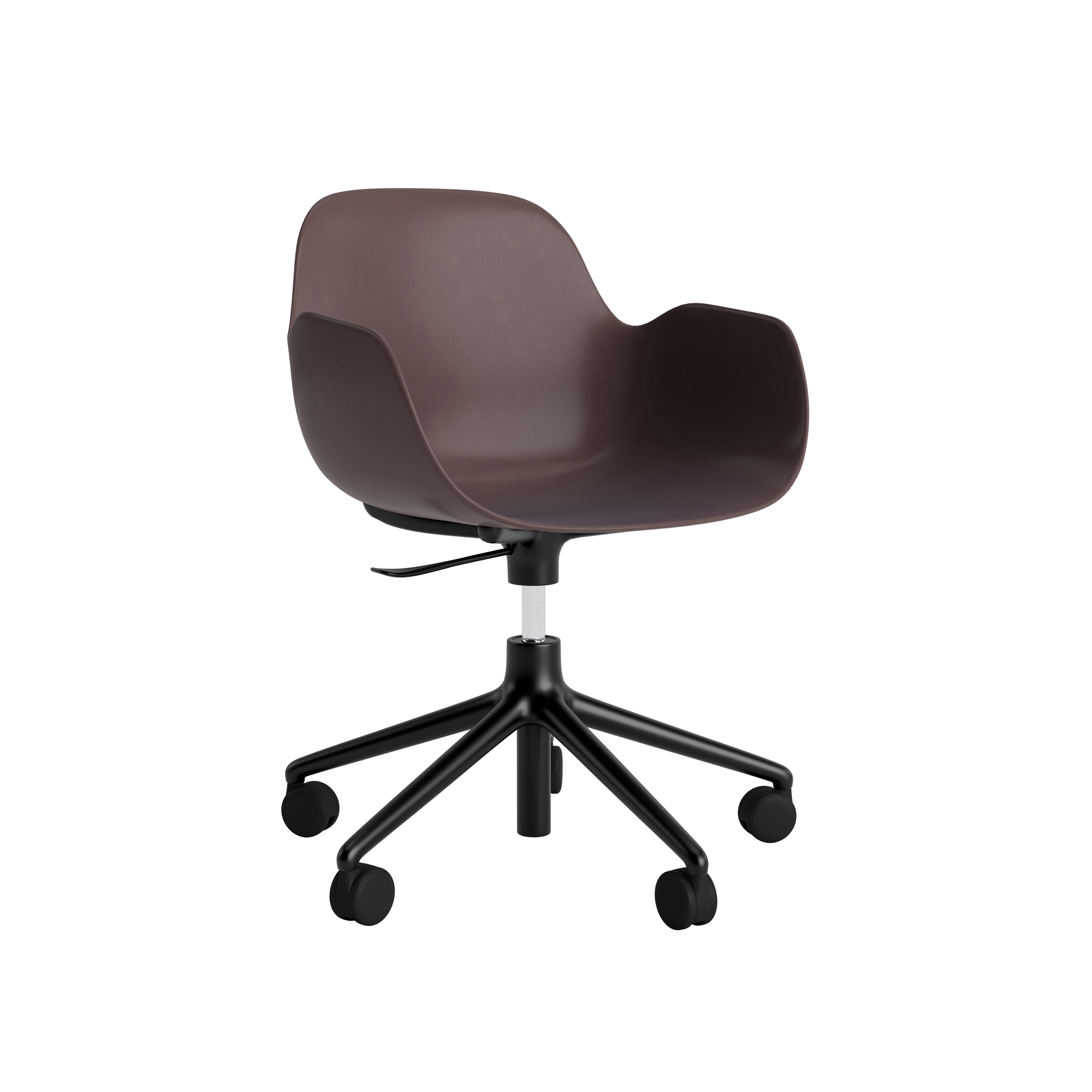 Form Armchair Swivel 5W Gas Lift Black Alu Brown