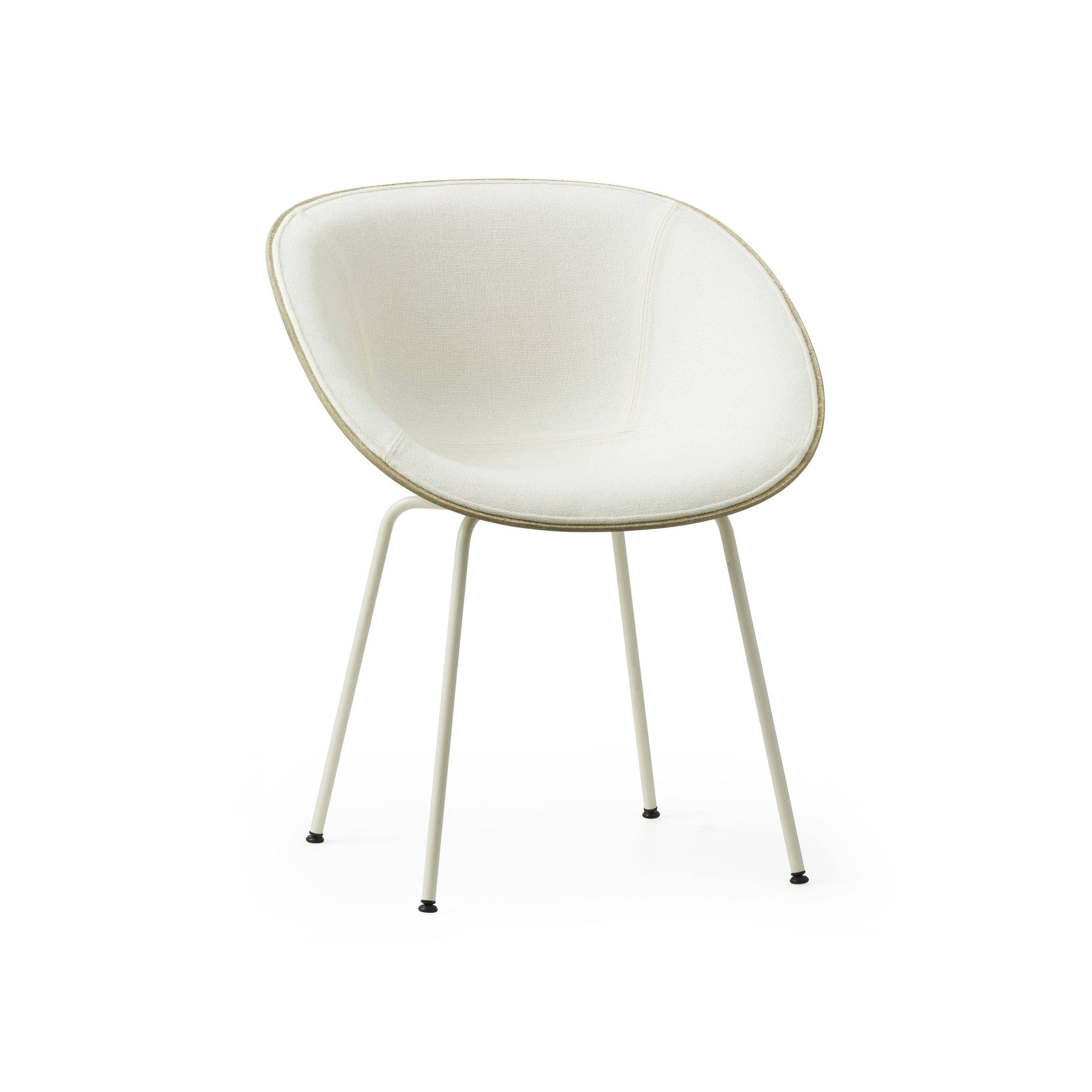 Mat Armchair Front Upholstery Cream Steel - Hemp