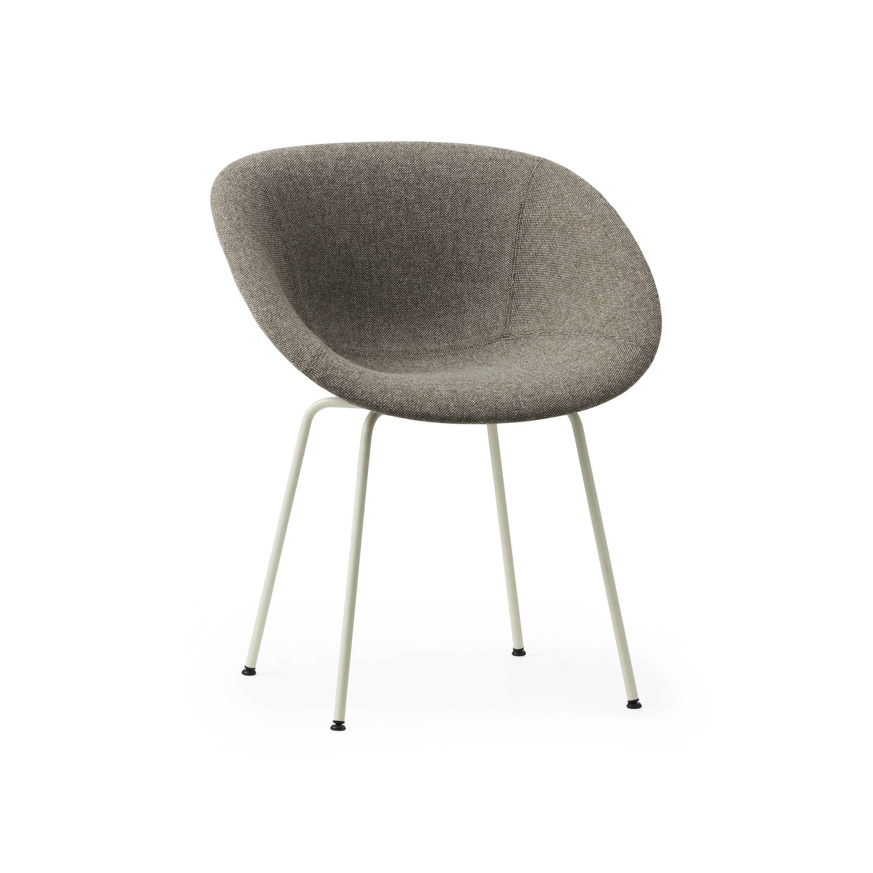 Mat Armchair Full Upholstery Cream Steel