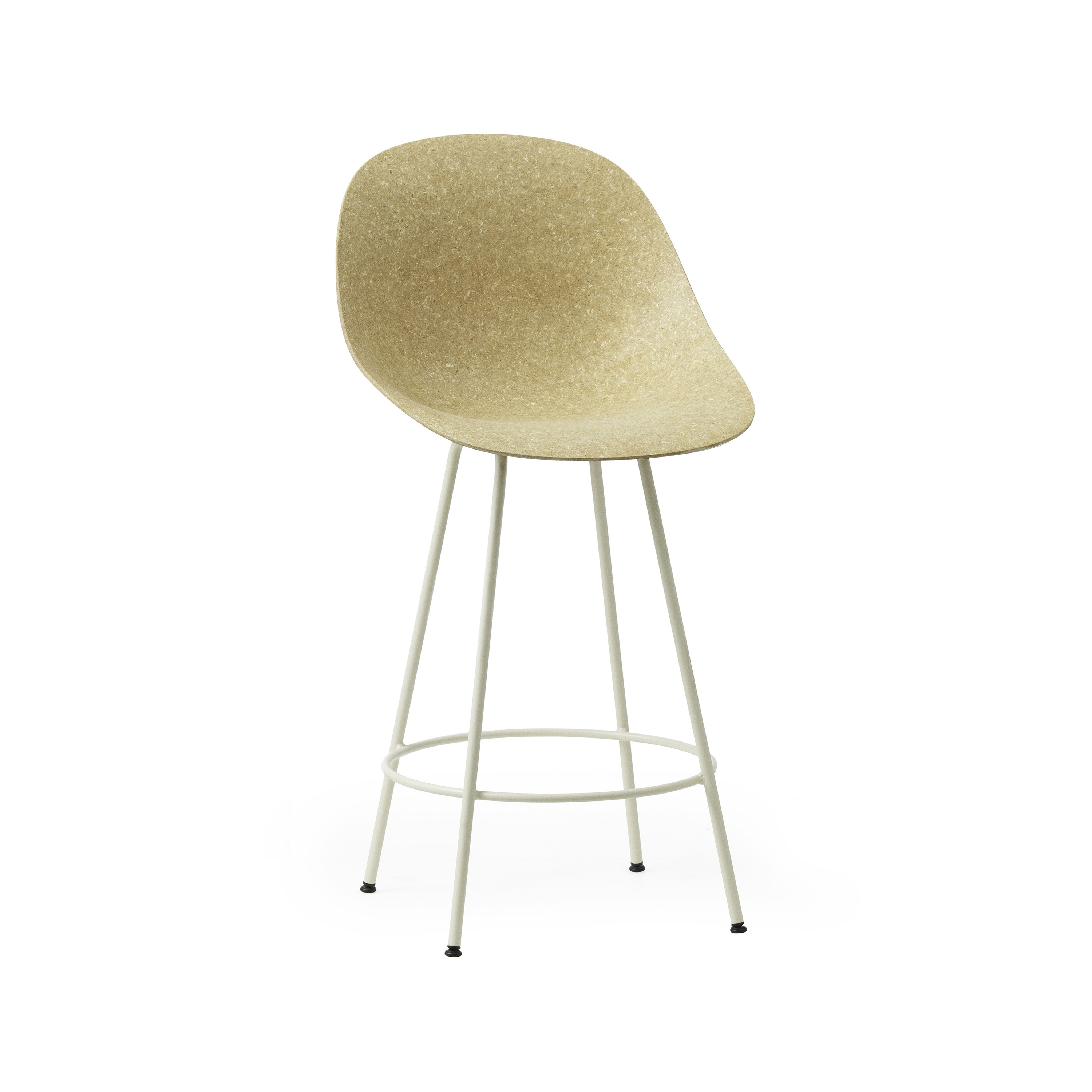 Mat Barstuhl 65 cm Creme stahl - Hanffasern
