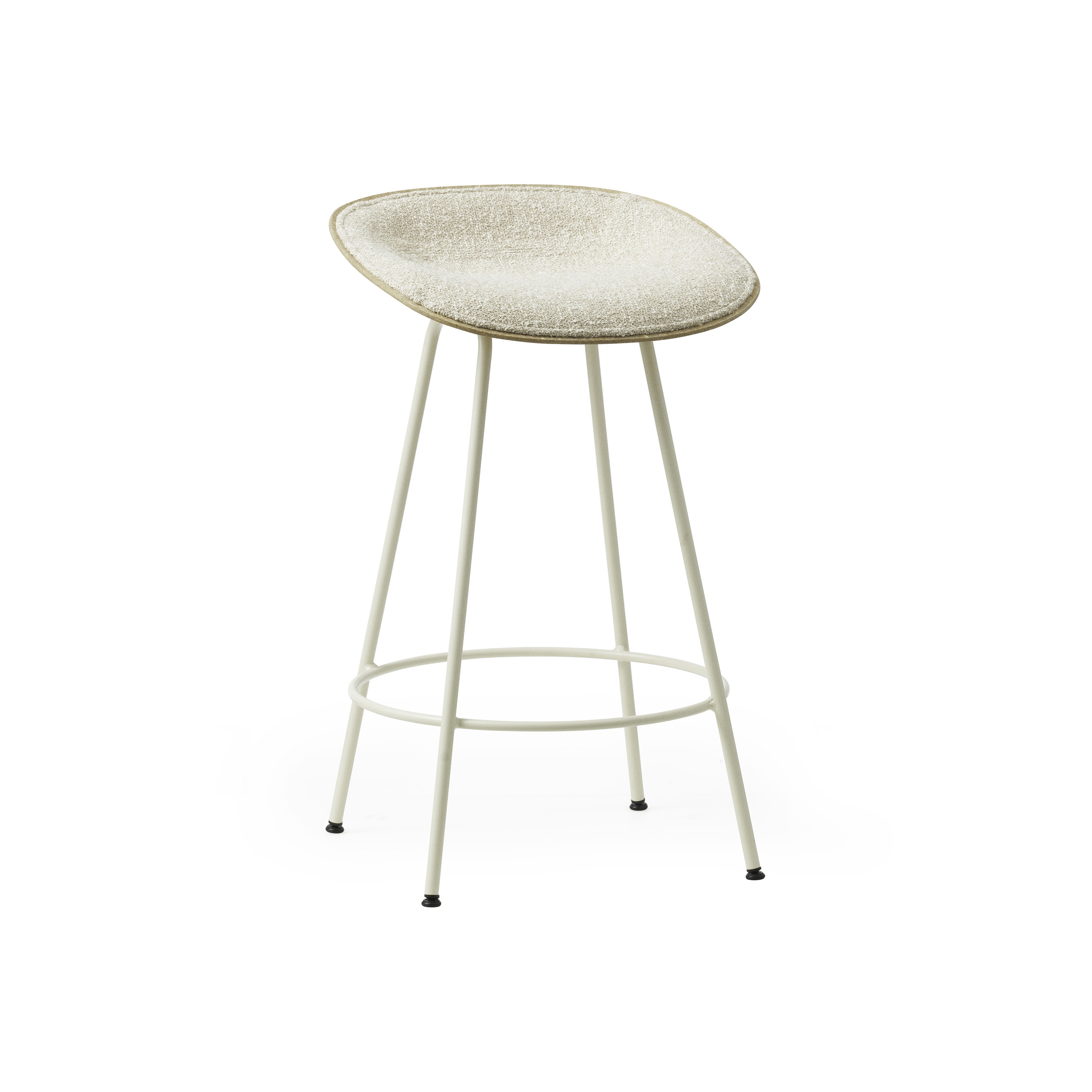 Mat Barstuhl 65 cm Frontpolster creme Stahl - Hanffasern