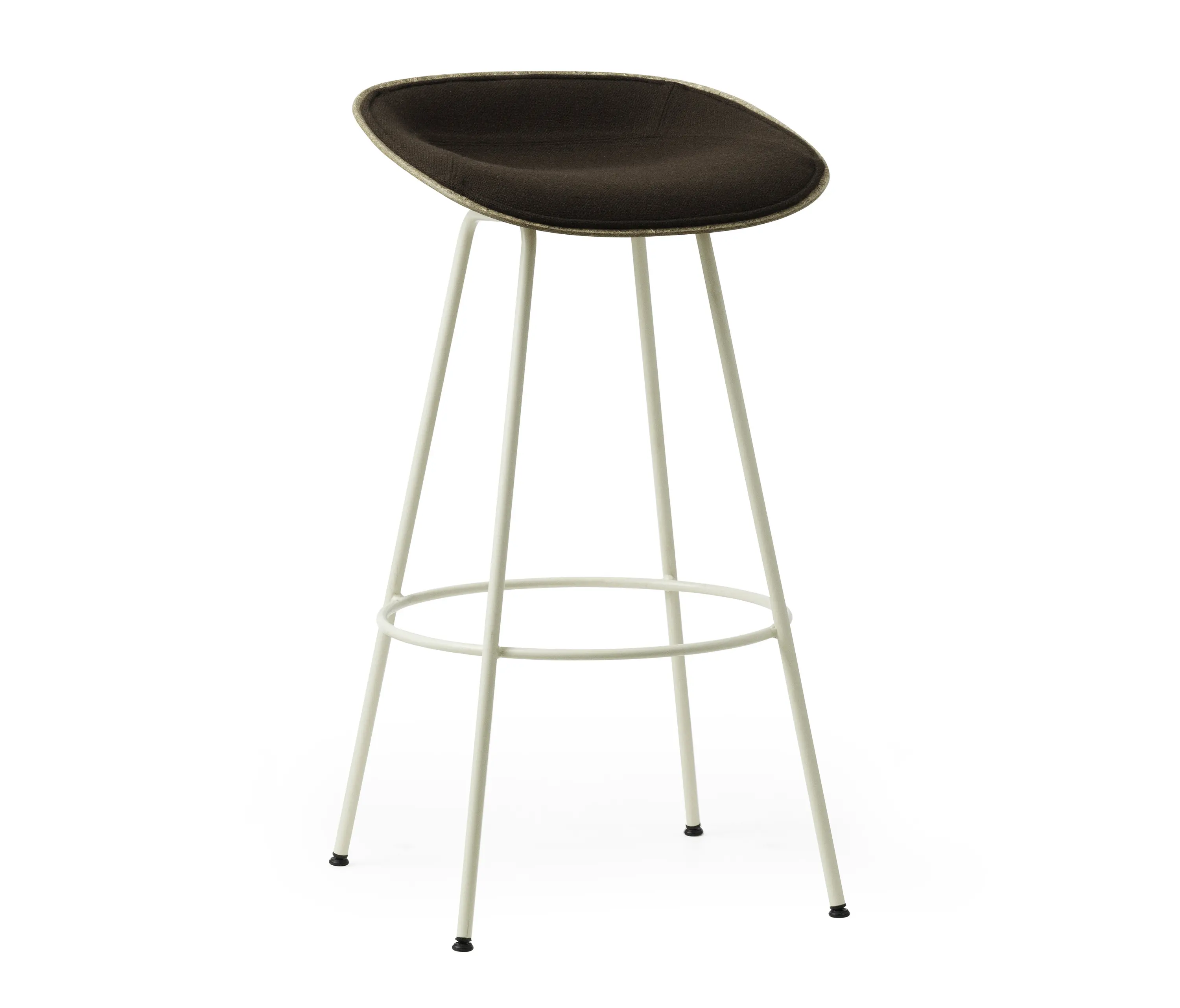 Normann Copenhagen - Mat Barstool 75 cm Front Upholstery Creme Steel - Seaweed