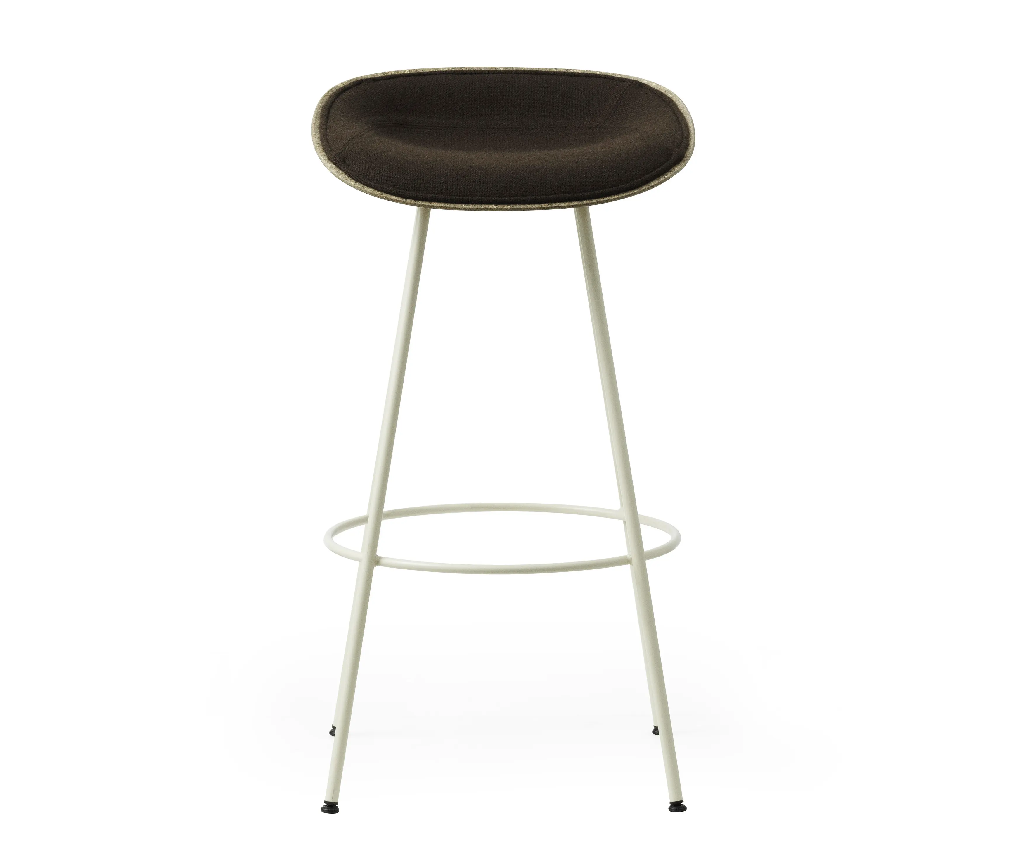 Normann Copenhagen - Mat Barstool 75 cm Front Upholstery Creme Steel - Seaweed