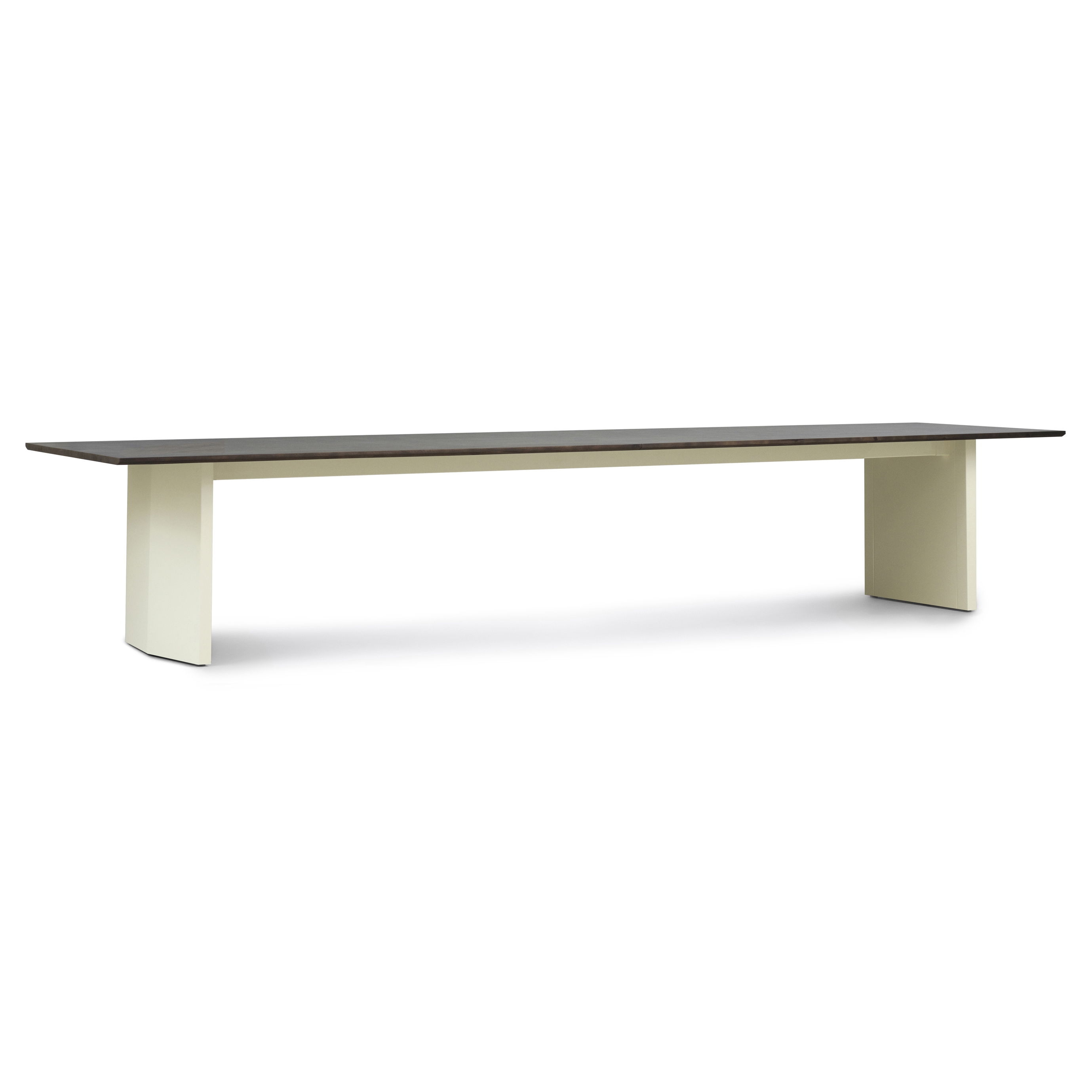 Panel Table 420x100cm Cream/Dark Brown
