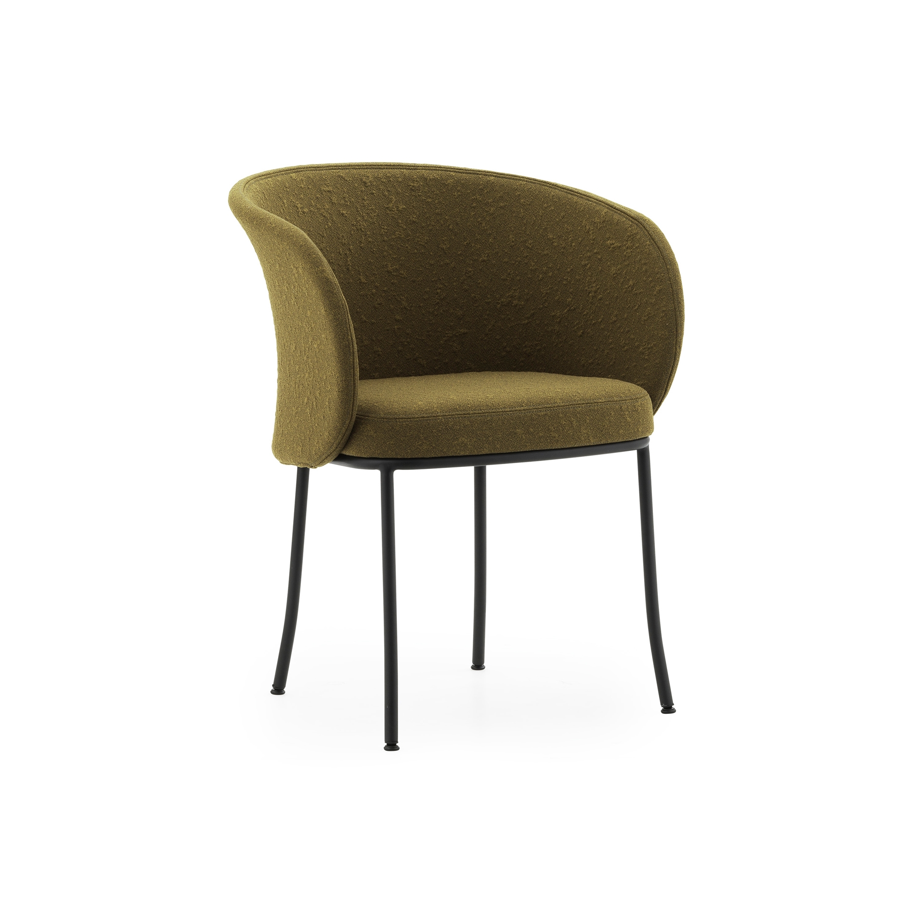 Knit Armchair Black Steel - Olive