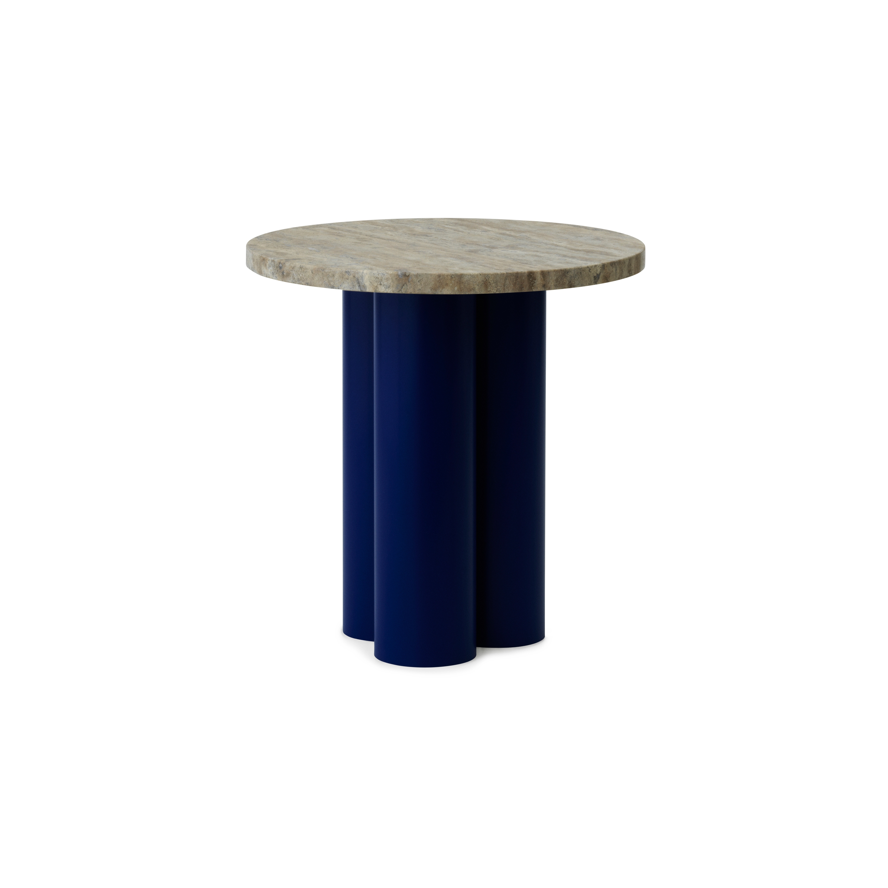 Dit Table Bright Blue Travertine Silver