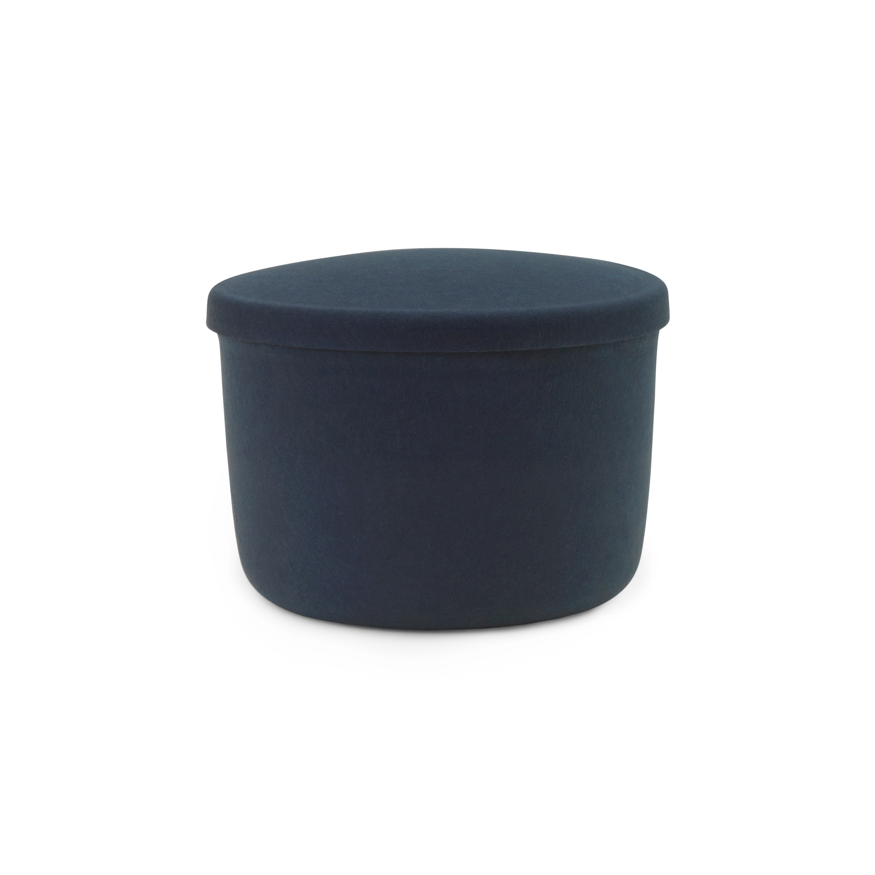 Hide Storage Pouf Small Steel Blue