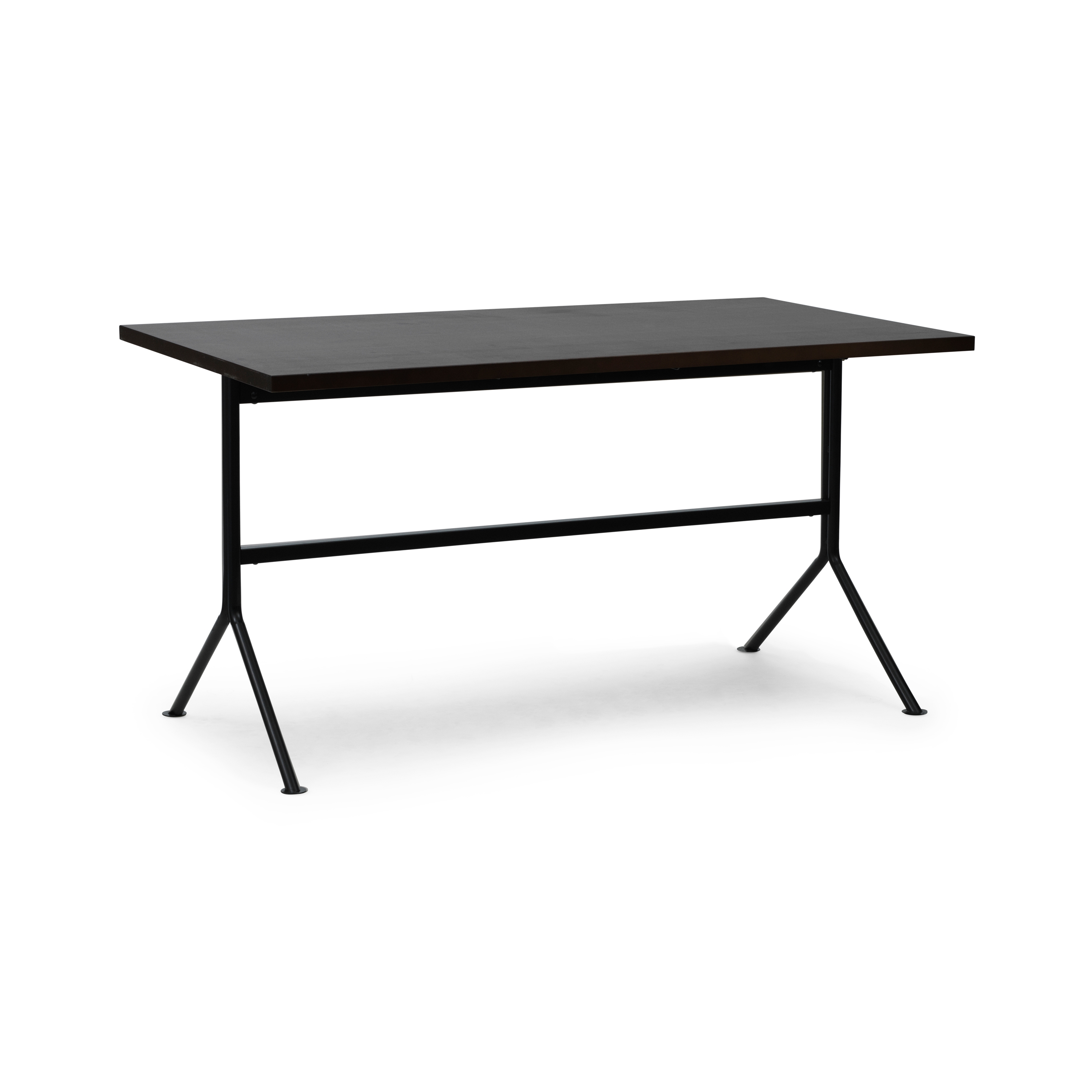 Kip Desk Black Steel Dark Brown