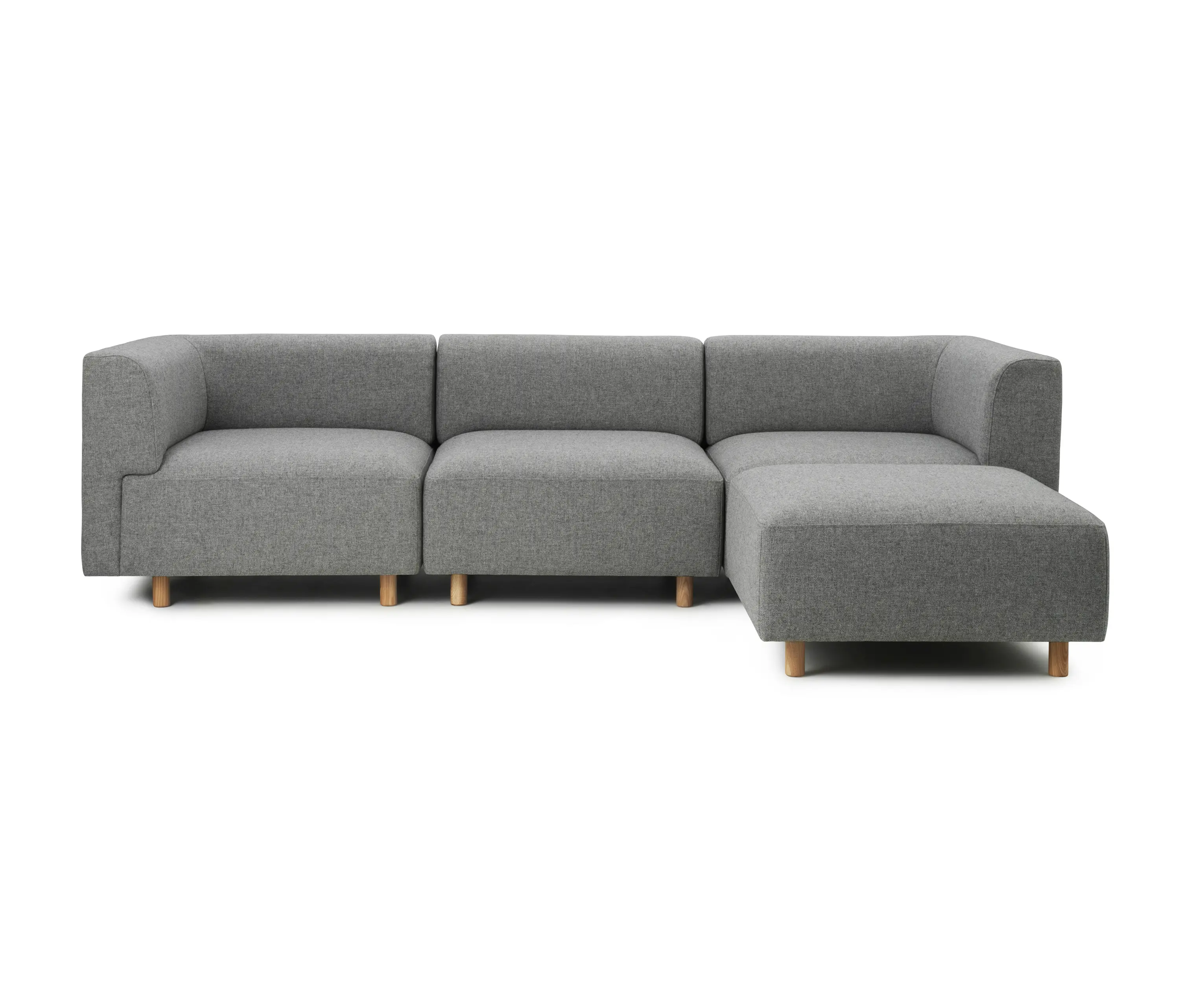 Normann Copenhagen - Redo Modular Sofa 3 Seater Oak Legs W. Pouf Hallingdal