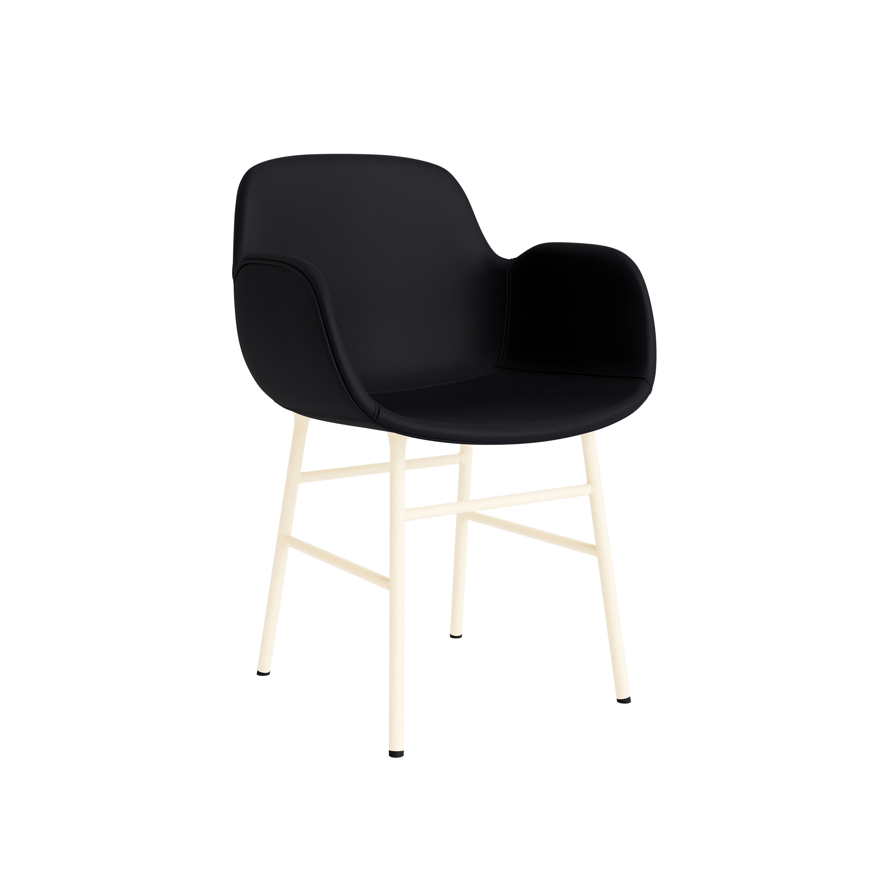 Form Armchair Full Upholstery Steel Cream Ultra 41599