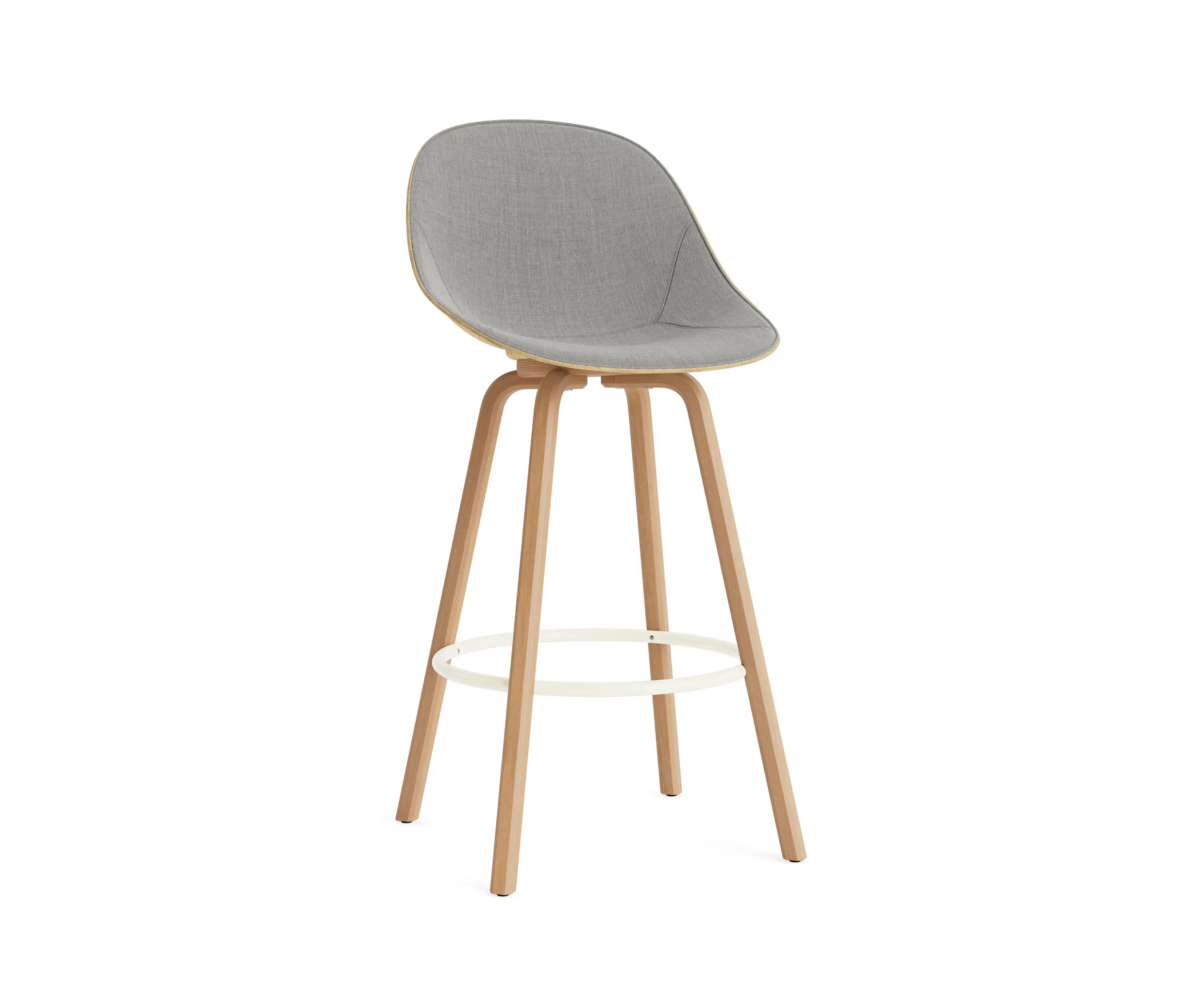 Normann Copenhagen - Mat Bar Chair 75 cm Front Upholstery Hemp Beech/Cream