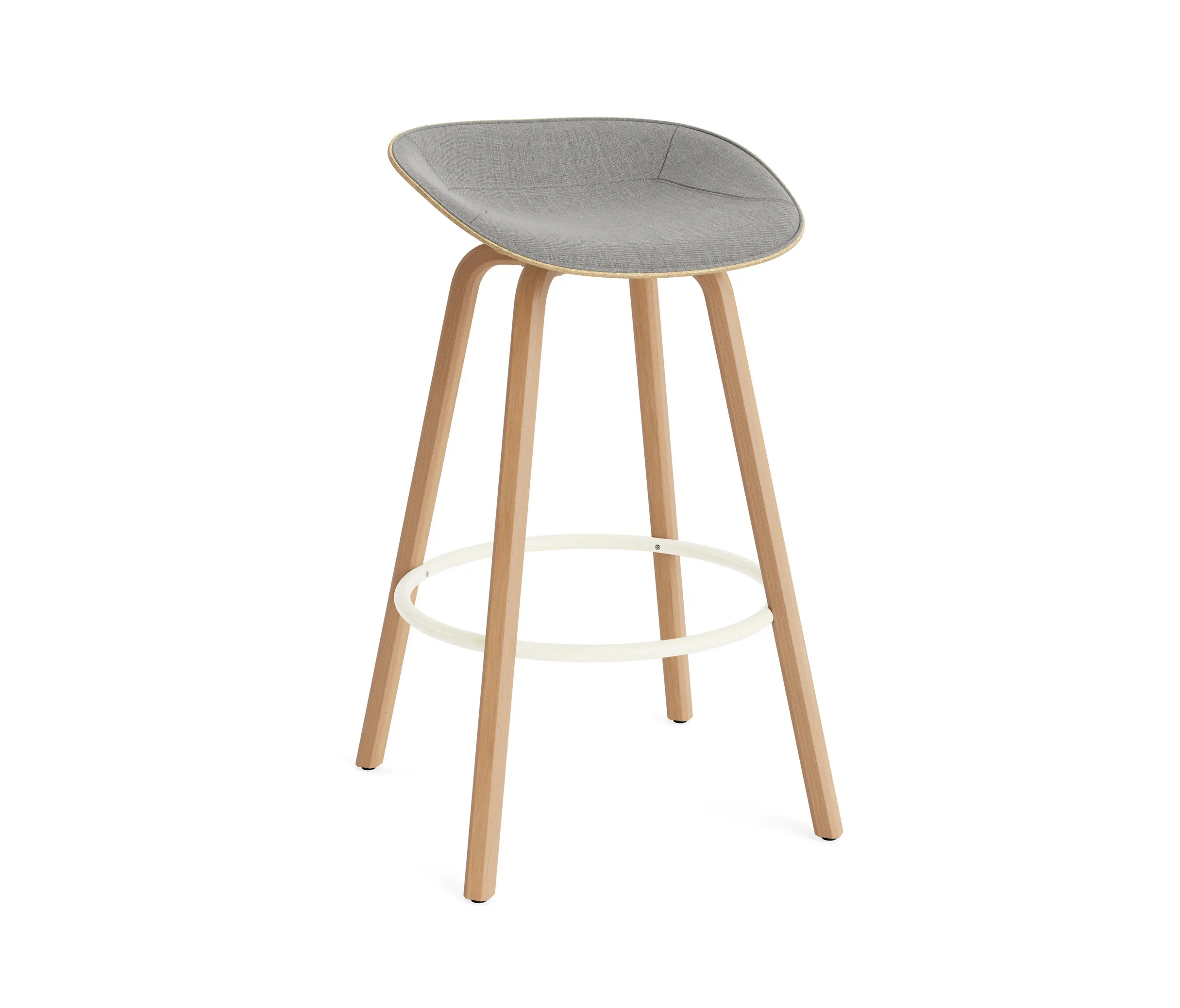 Normann Copenhagen - Mat Barstool 75 cm Front Upholstery Hemp Beech/Cream