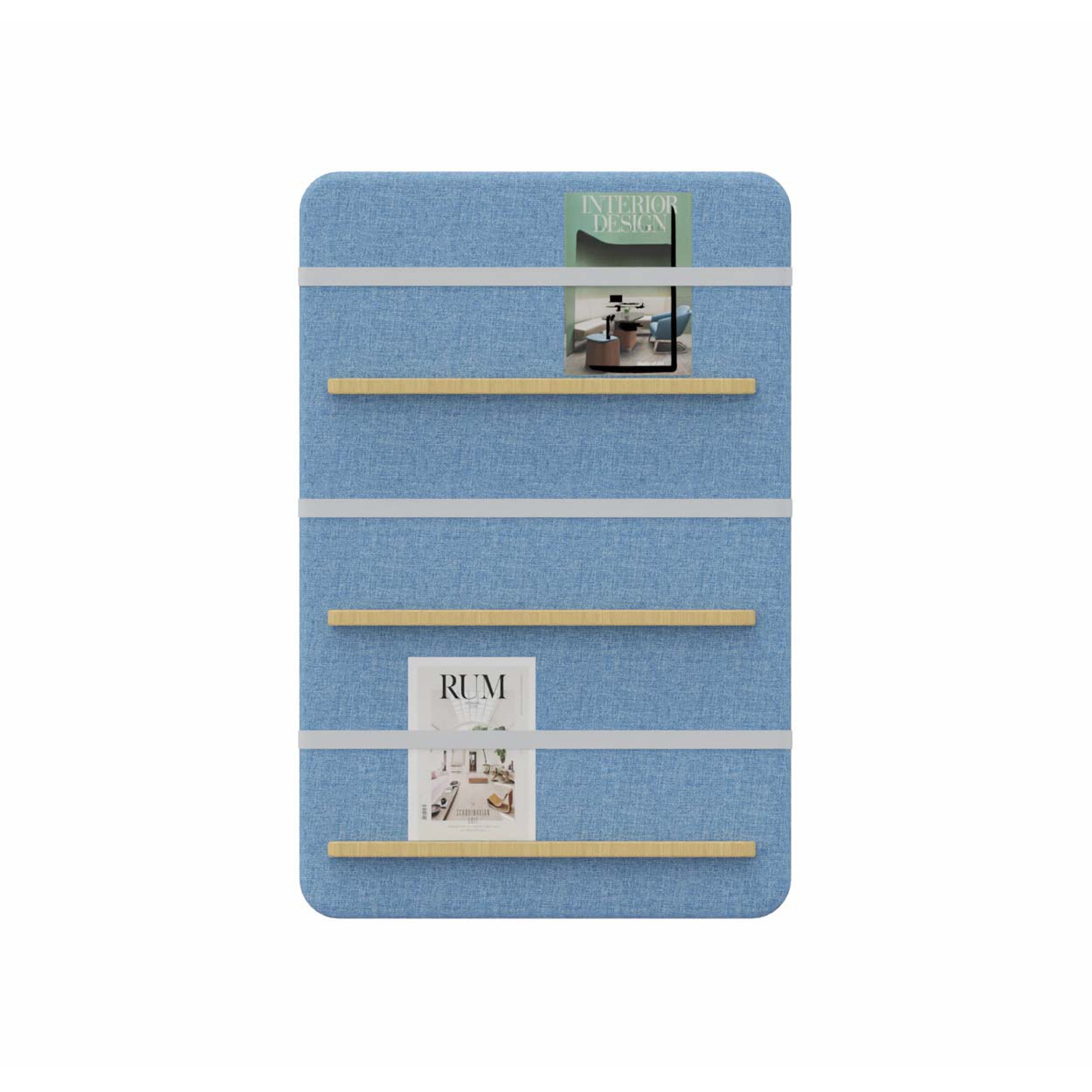 Display product Pillow Wall | Brochure panel with 3 shelves from manufacturer Cascando