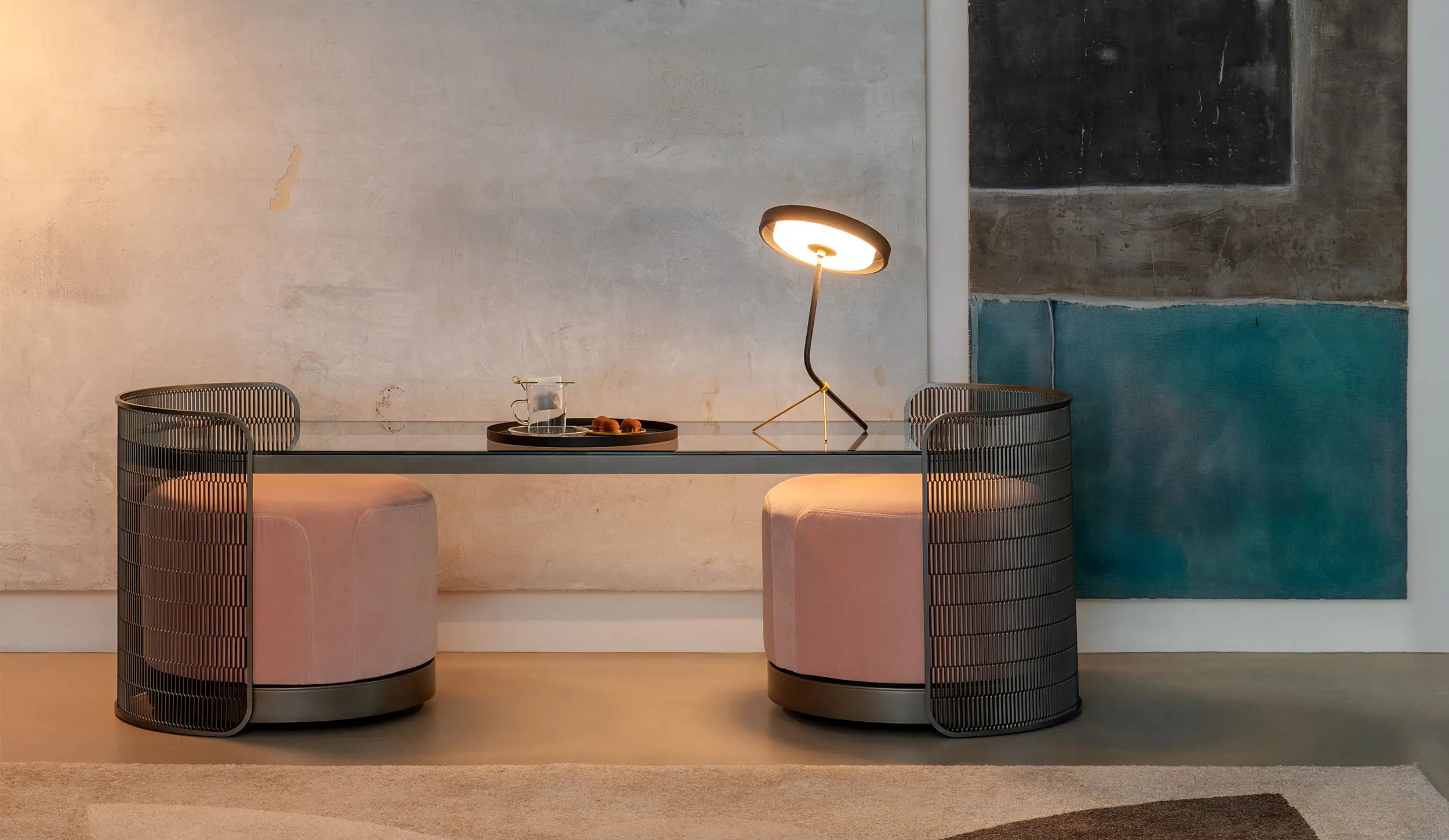 Flou - Chiaro di Luna console basse avec pouf