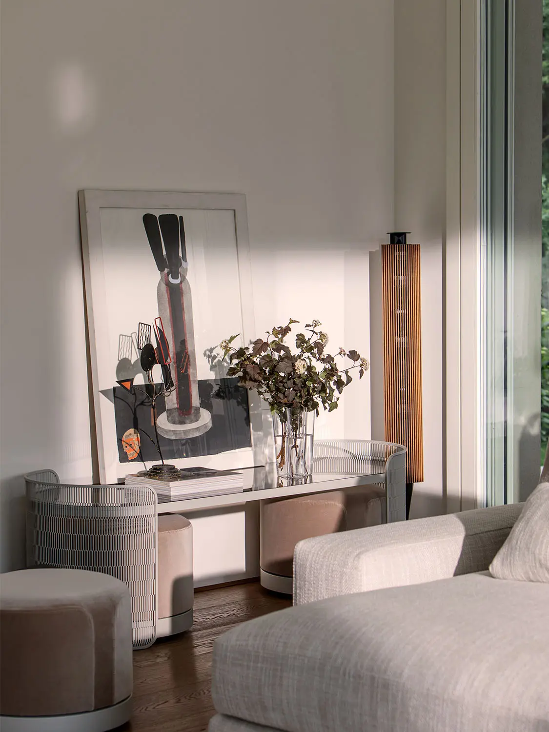 Flou - Chiaro di Luna console basse avec pouf