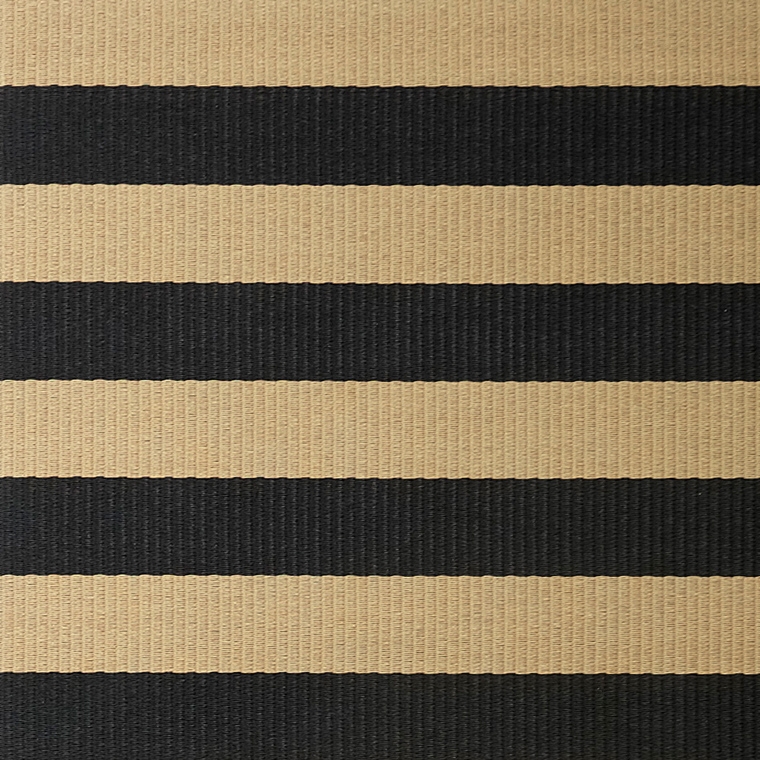 Display product Big Stripe paper yarn carpet | black-natural from manufacturer Woodnotes
